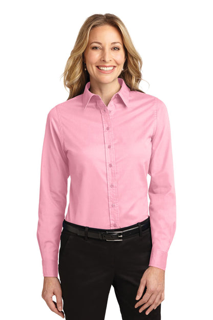 Port Authority® Ladies Long Sleeve Easy Care Shirt. L608 [Light Pink] - DFW Impression