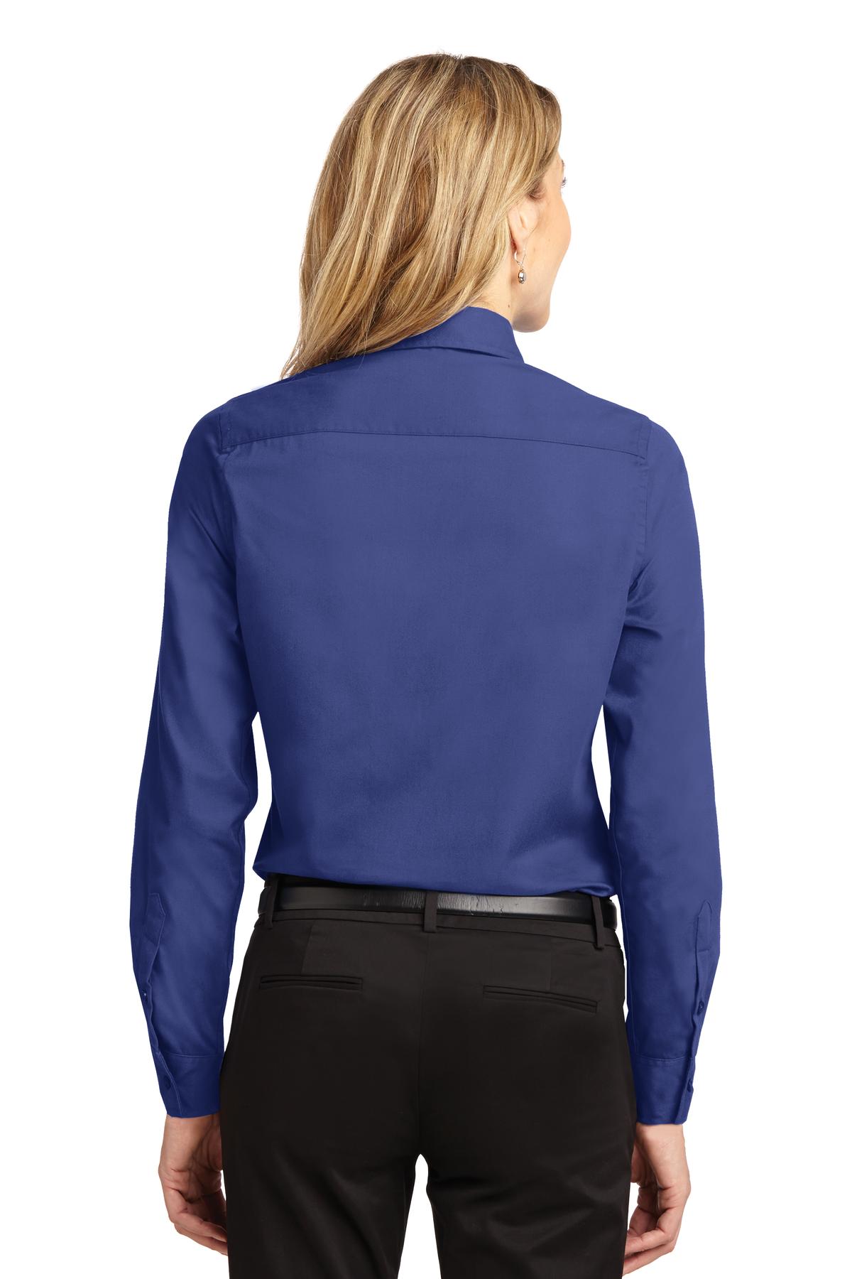 Port Authority® Ladies Long Sleeve Easy Care Shirt. L608 [Mediterranean Blue] - DFW Impression