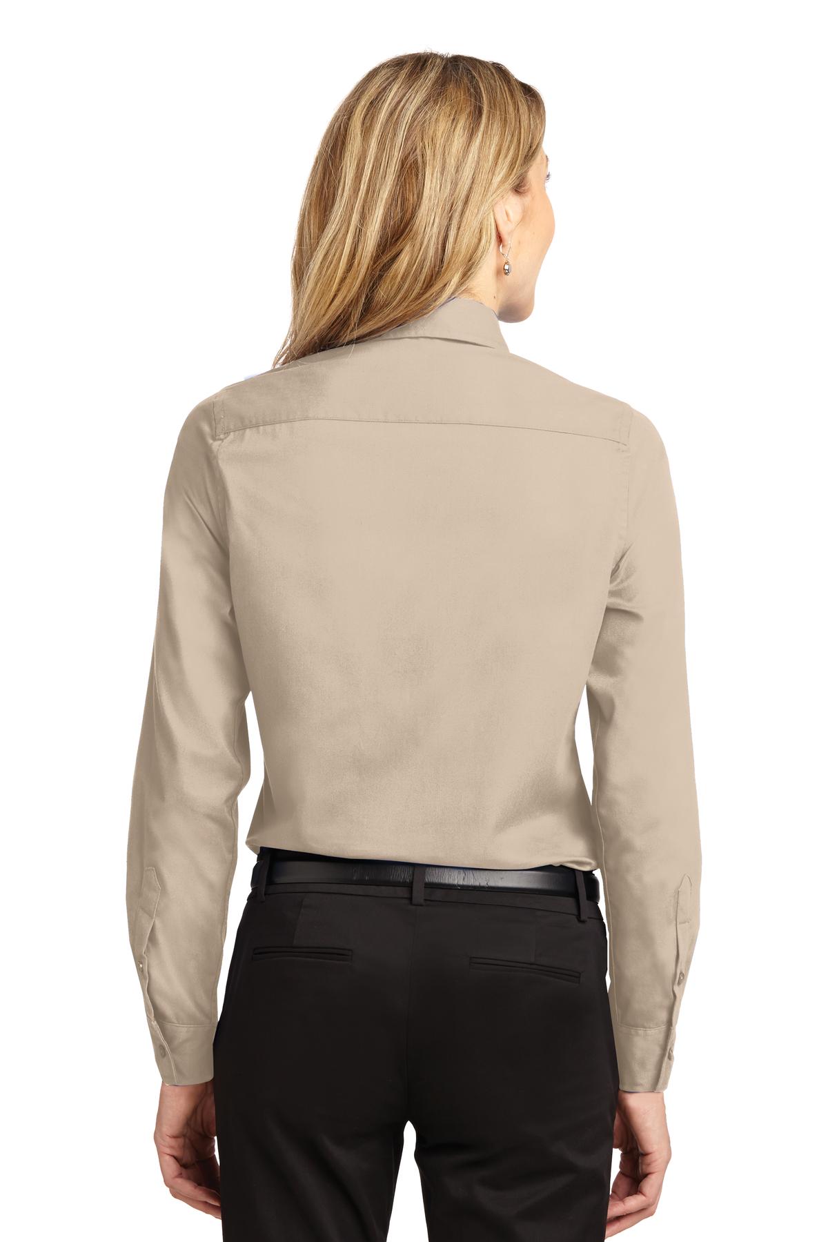 Port Authority® Ladies Long Sleeve Easy Care Shirt. L608 [Stone] - DFW Impression