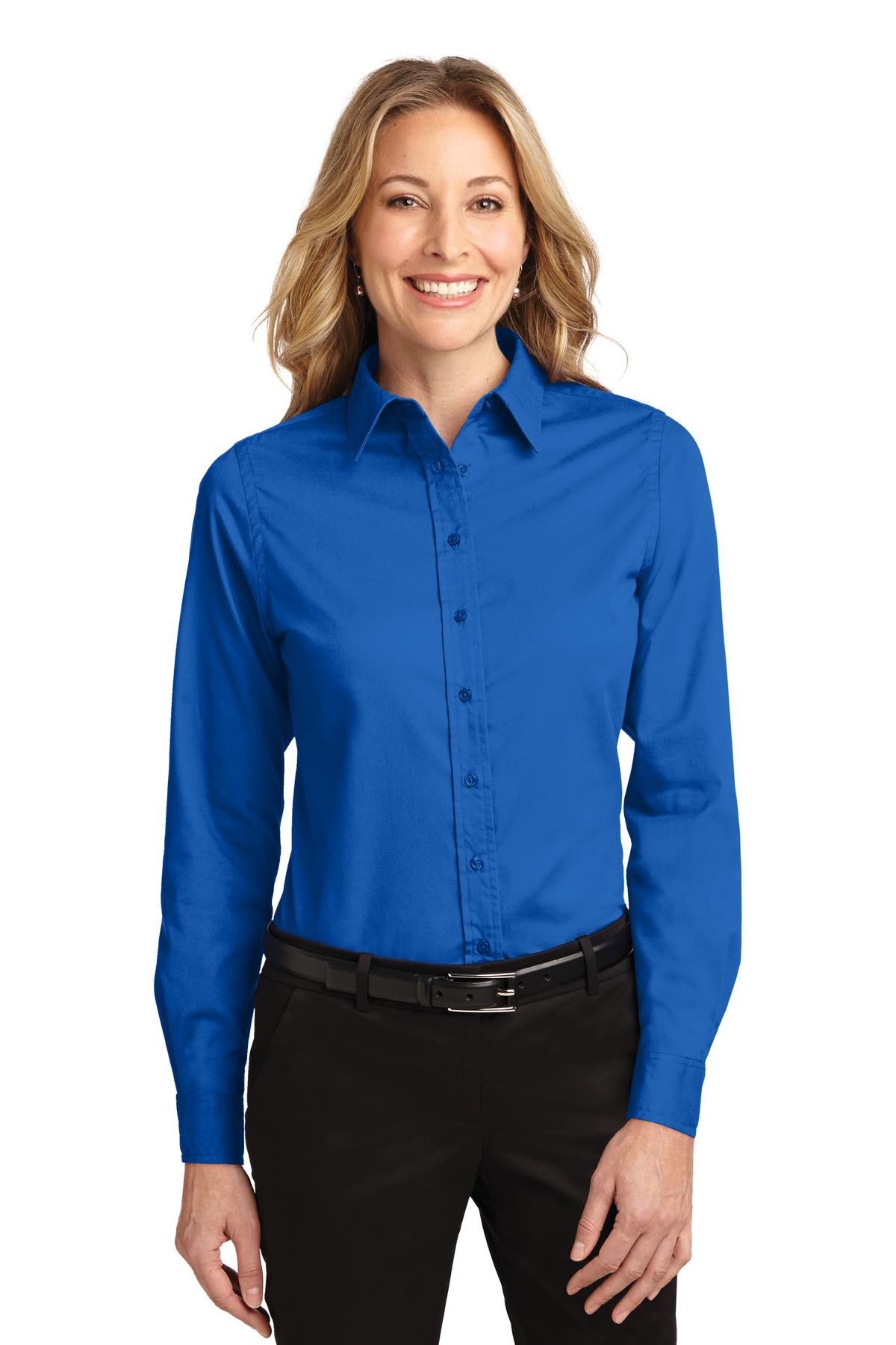 Port Authority® Ladies Long Sleeve Easy Care Shirt. L608 [Strong Blue] - DFW Impression