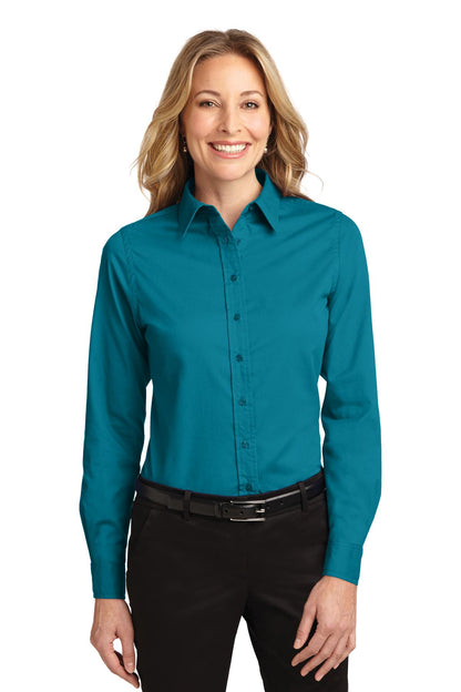 Port Authority® Ladies Long Sleeve Easy Care Shirt. L608 [Teal Green] - DFW Impression
