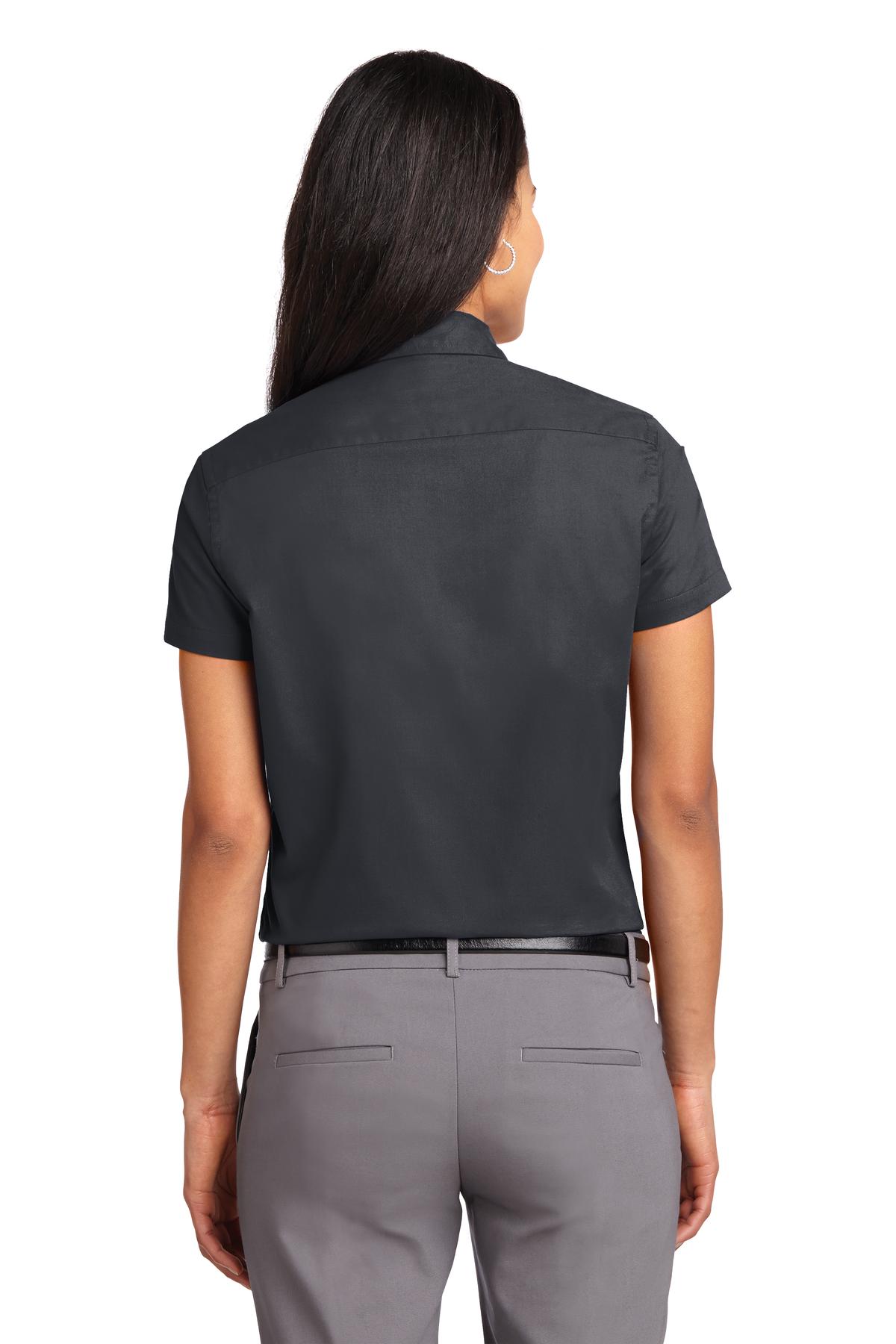 Port Authority® Ladies Short Sleeve Easy Care Shirt. L508 [Classic Navy/ Light Stone] - DFW Impression