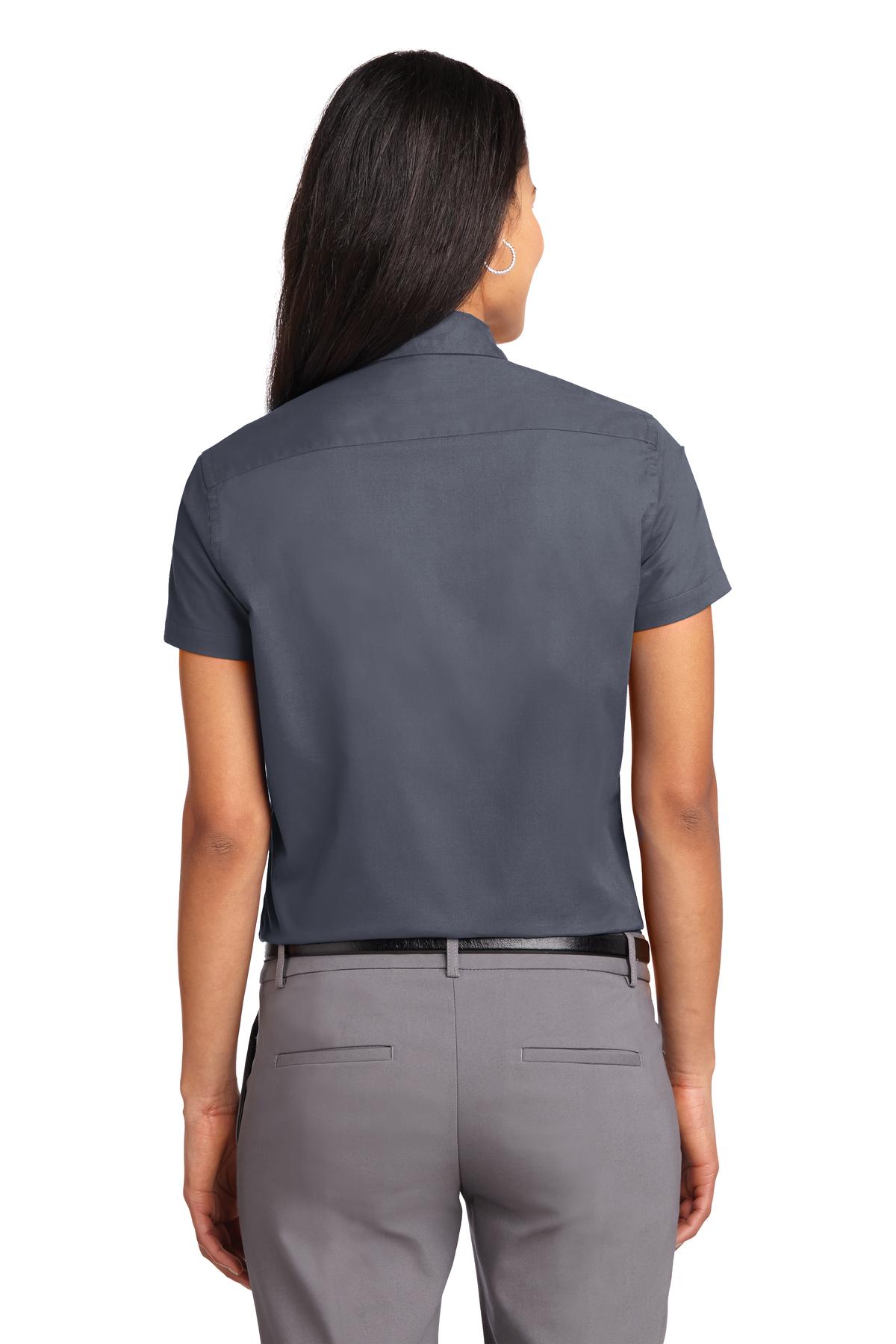 Port Authority® Ladies Short Sleeve Easy Care Shirt. L508 [Steel Grey/ Light Stone] - DFW Impression