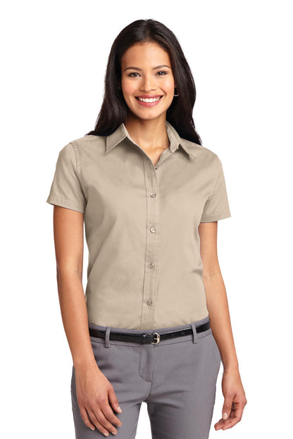 Port Authority® Ladies Short Sleeve Easy Care Shirt. L508 [Stone] - DFW Impression