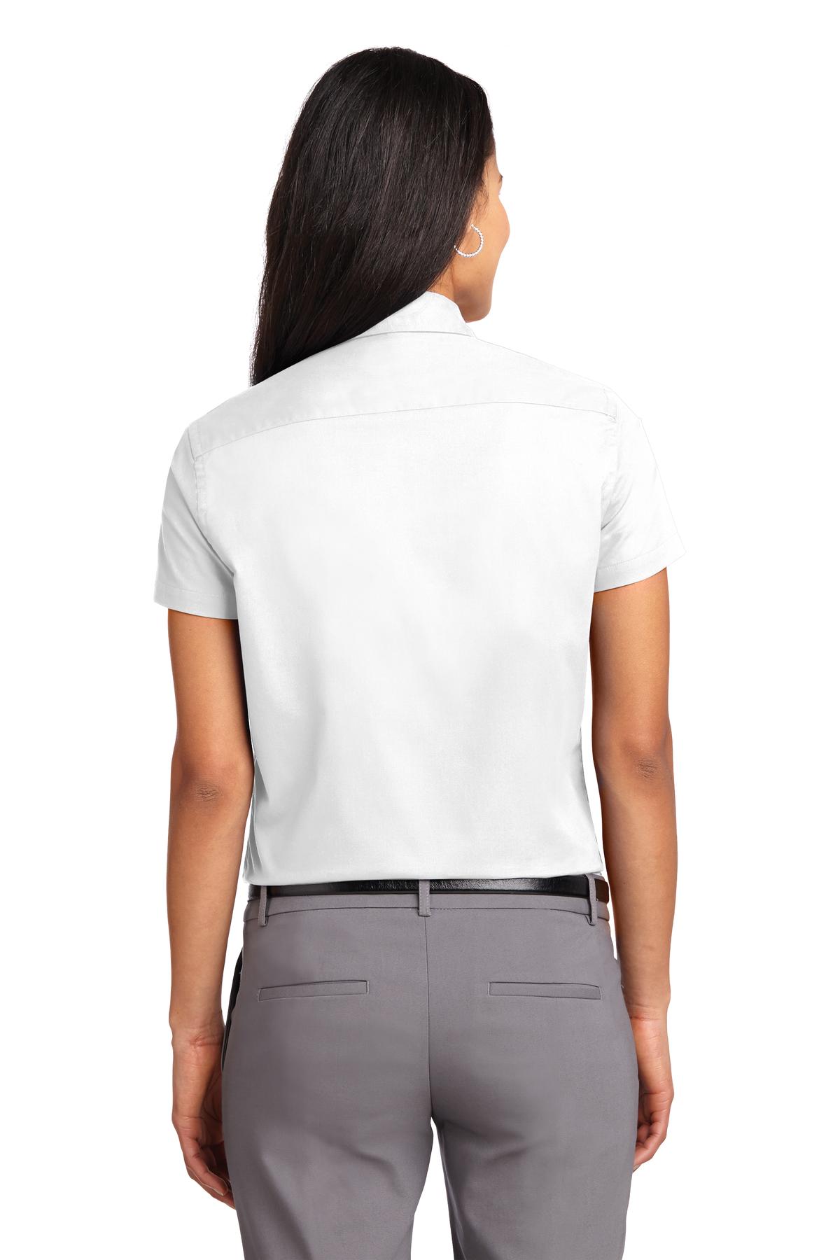 Port Authority® Ladies Short Sleeve Easy Care Shirt. L508 [White/ Light Stone] - DFW Impression