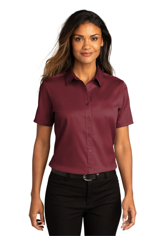 Port Authority® Ladies Short Sleeve SuperPro React™Twill Shirt. LW809 - DFW Impression