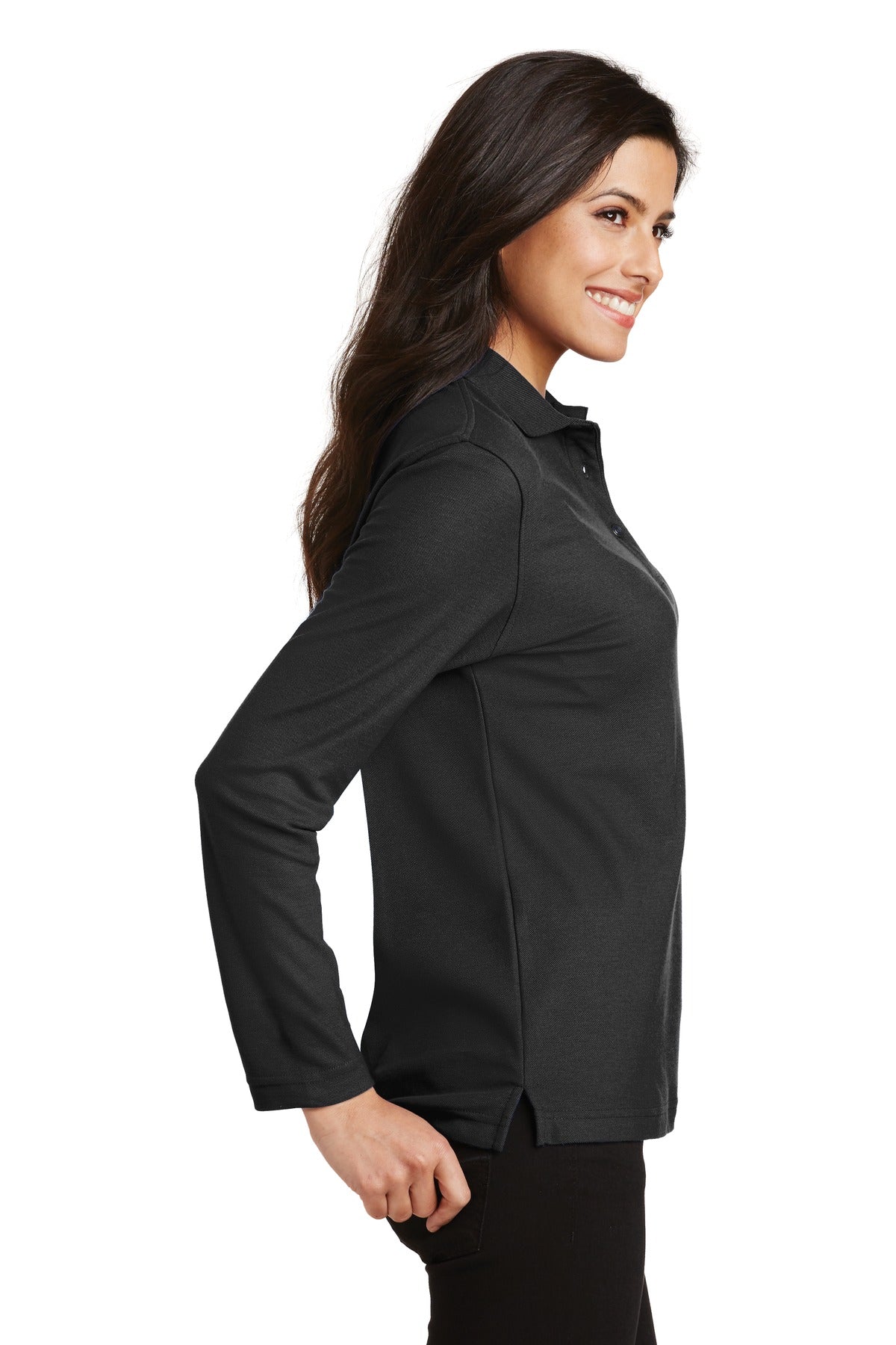 Port Authority® Ladies Silk Touch™ Long Sleeve Polo. L500LS - DFW Impression