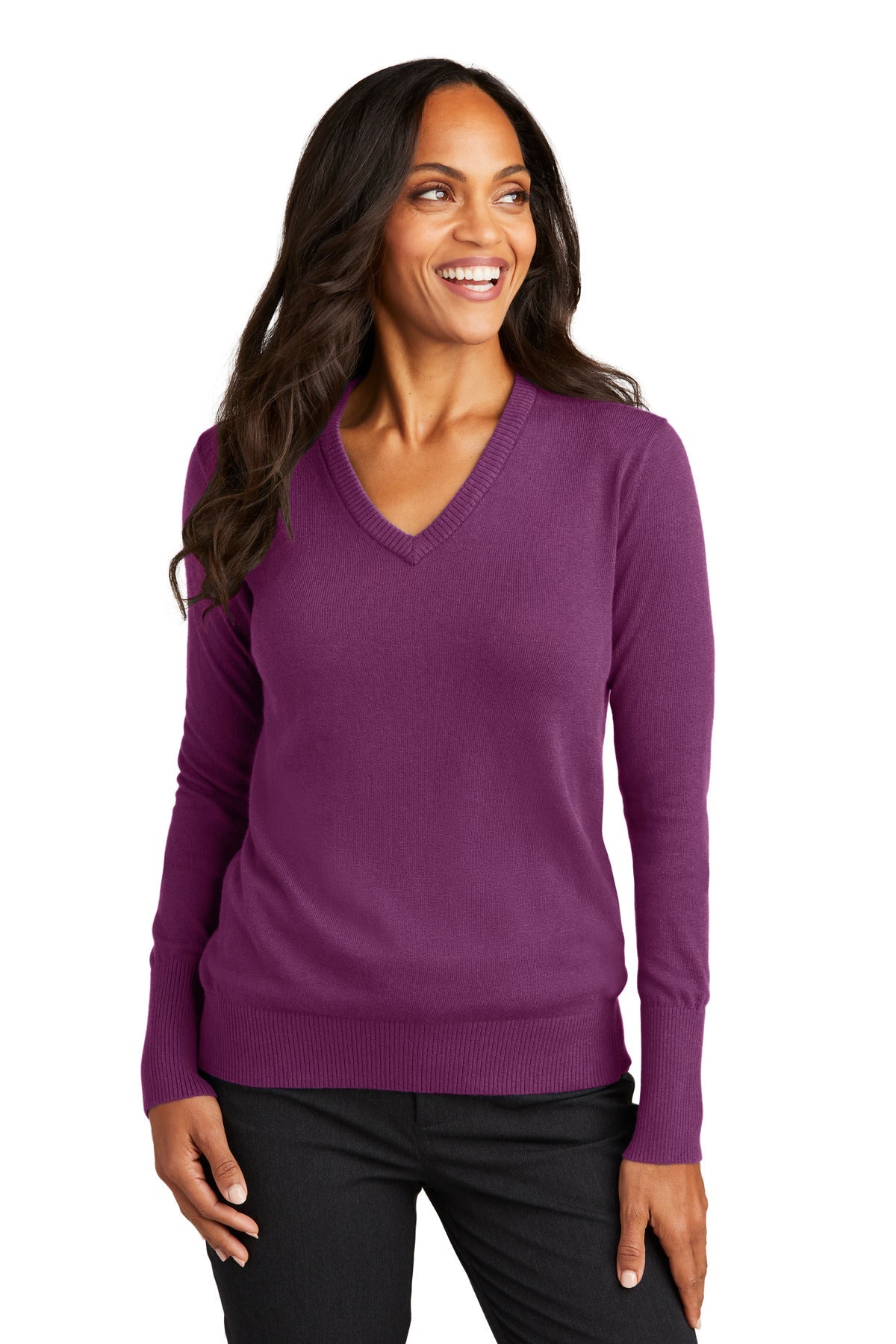 Port Authority® Ladies V-Neck Sweater. LSW285 - DFW Impression