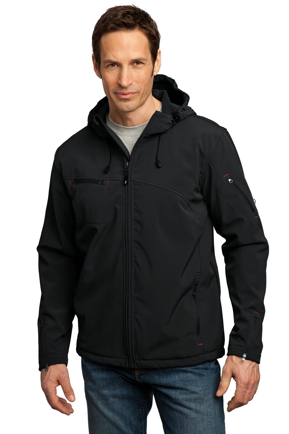 Port Authority® Textured Hooded Soft Shell Jacket. J706 - DFW Impression