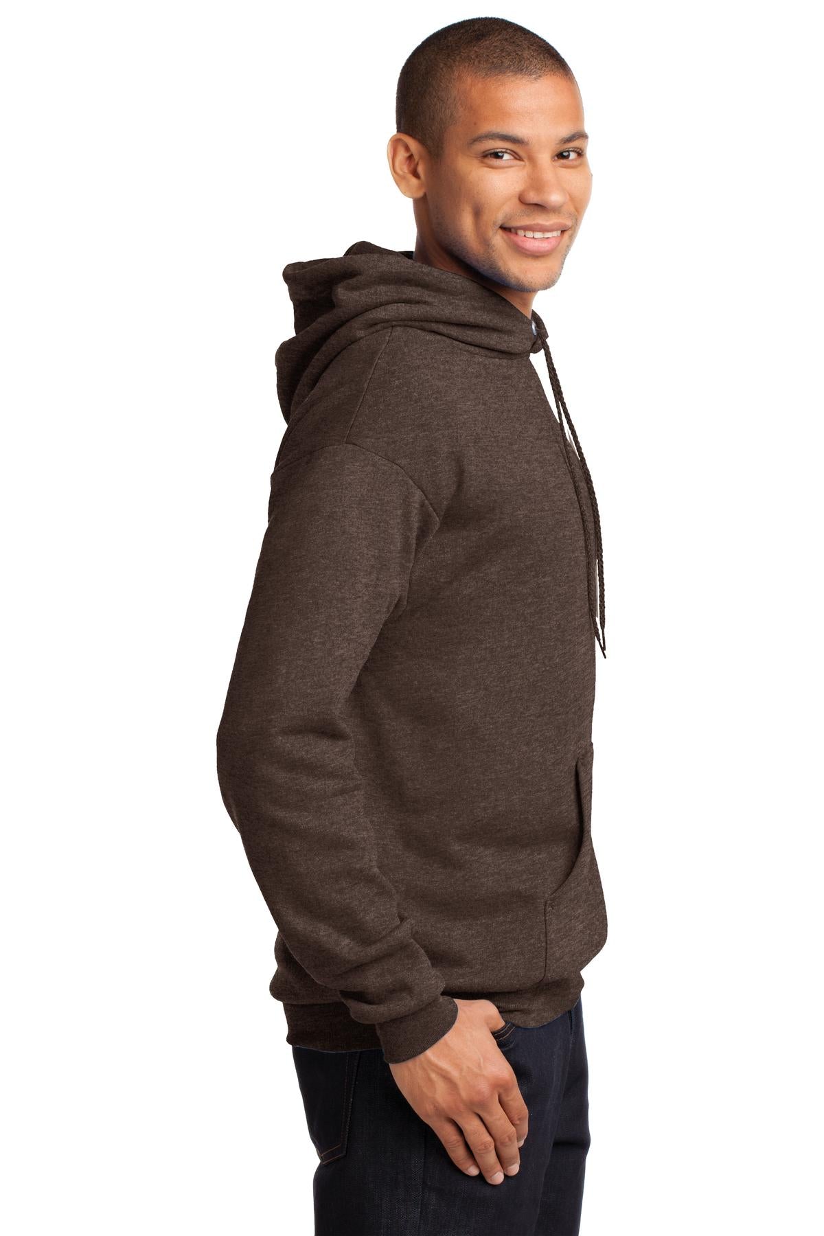 Port & Company® - Core Fleece Pullover Hooded Sweatshirt. PC78H [Heather Dark Chocolate Brown] - DFW Impression