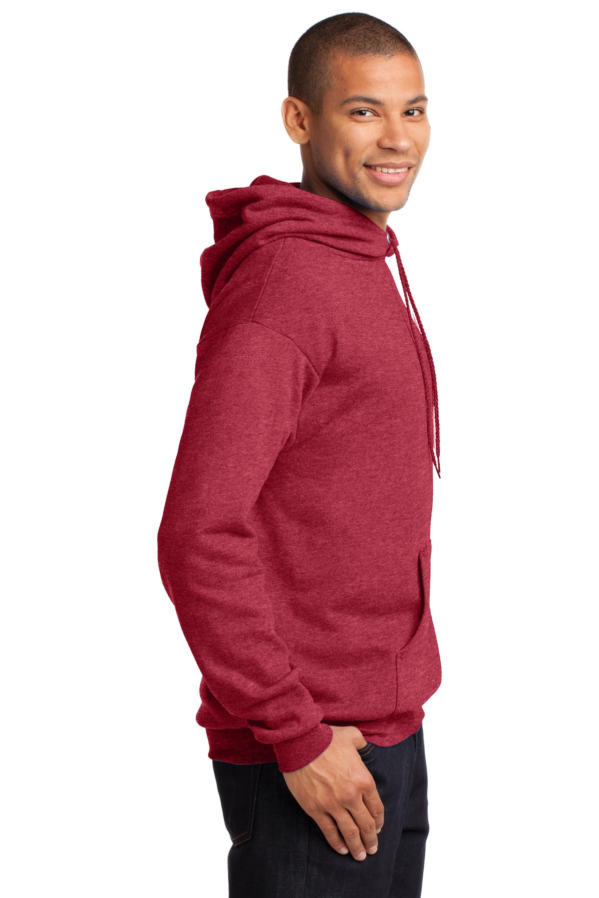 Port & Company® - Core Fleece Pullover Hooded Sweatshirt. PC78H [Heather Red] - DFW Impression