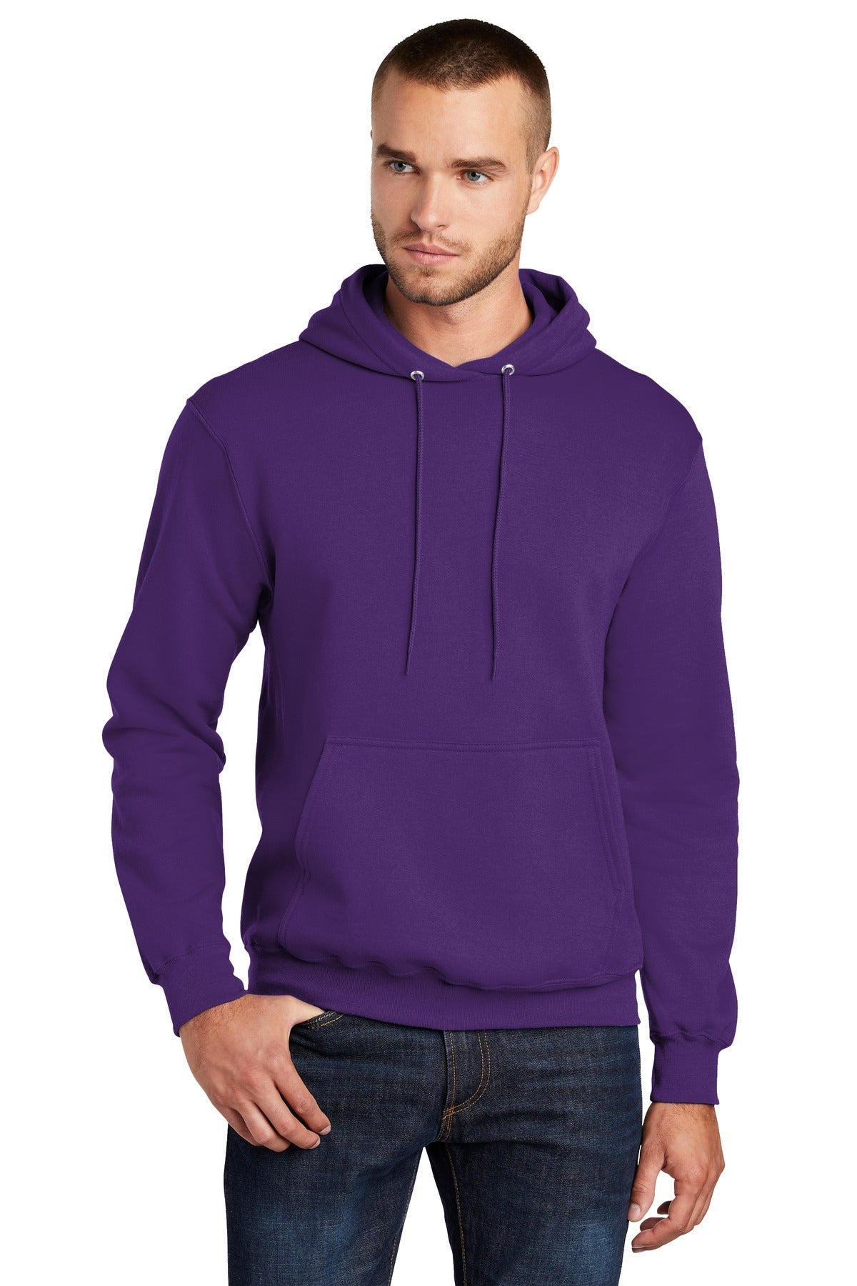 Port & Company® - Core Fleece Pullover Hooded Sweatshirt. PC78H [Team Purple] - DFW Impression