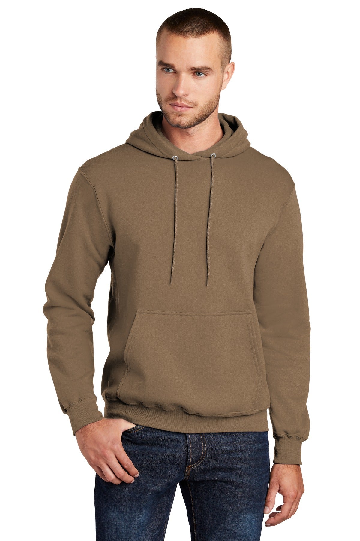 Port & Company® - Core Fleece Pullover Hooded Sweatshirt. PC78H [Woodland Brown] - DFW Impression