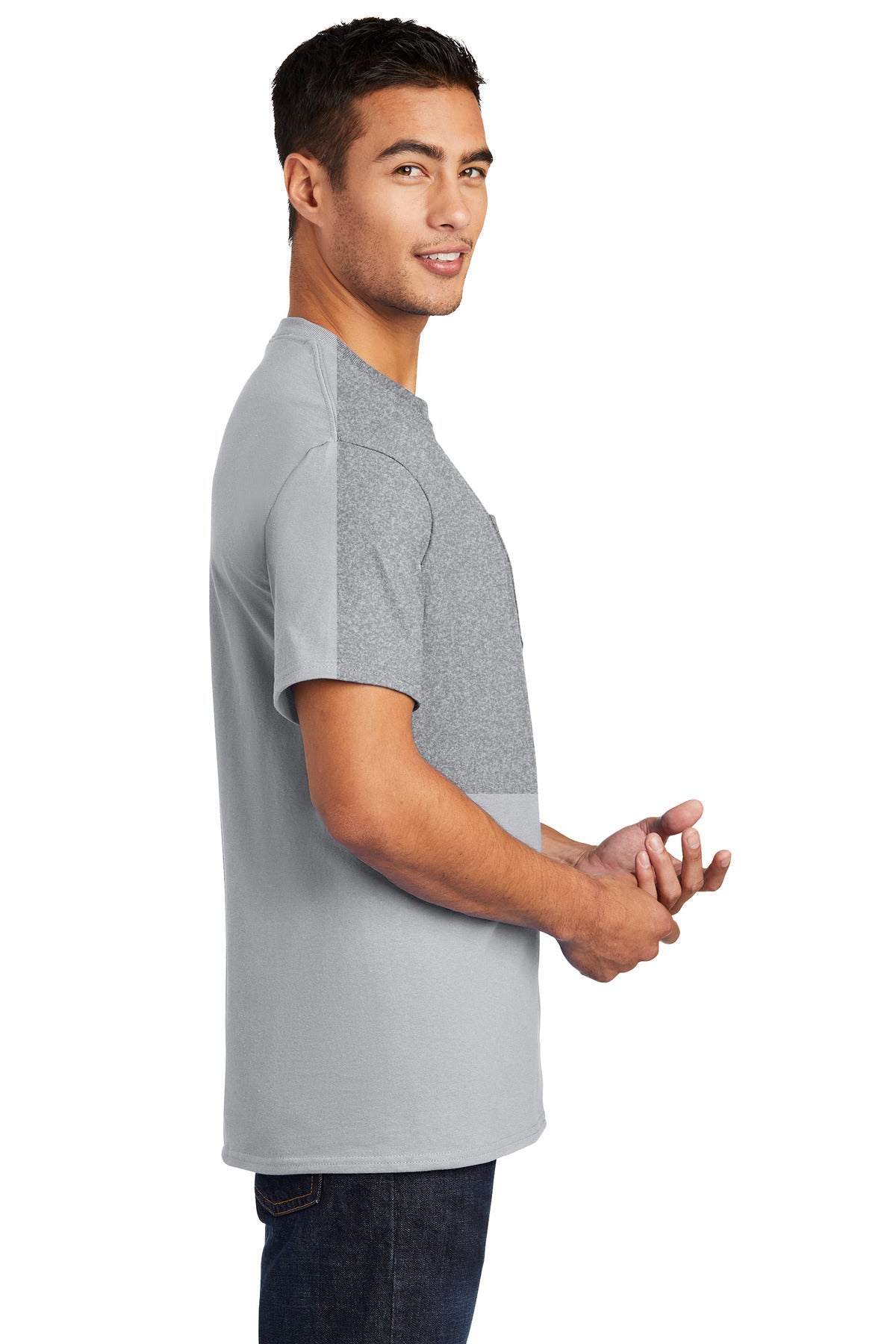 Port & Company® - Essential Pocket Tee. PC61P [Athletic Heather*] - DFW Impression