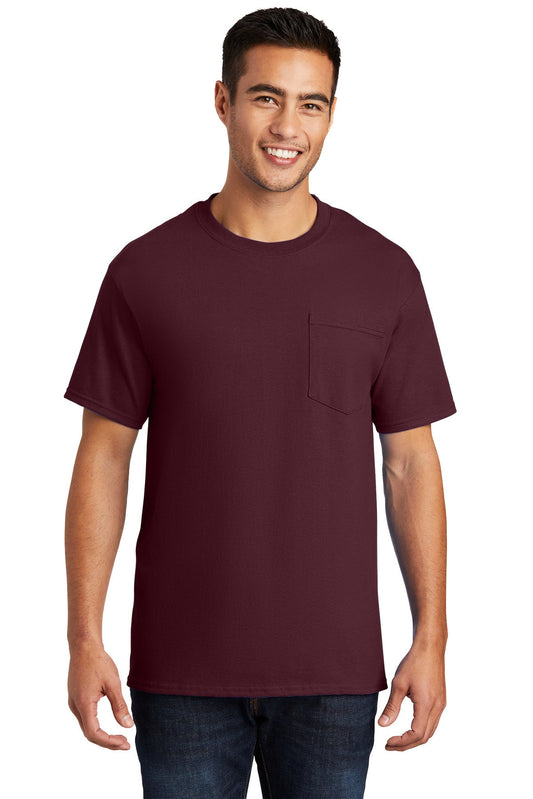 Port & Company® - Essential Pocket Tee. PC61P [Athletic Maroon] - DFW Impression