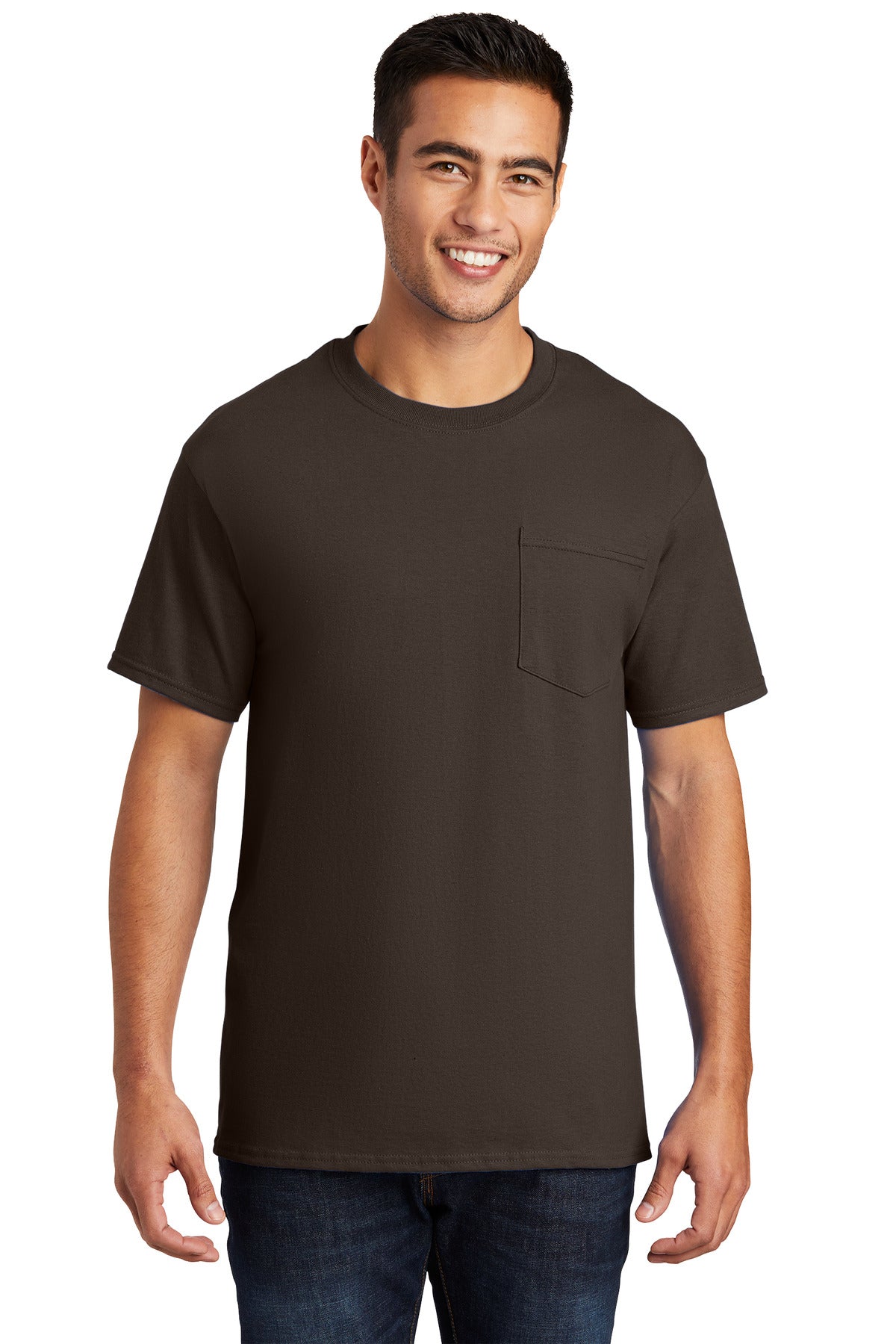 Port & Company® - Essential Pocket Tee. PC61P [Brown] - DFW Impression