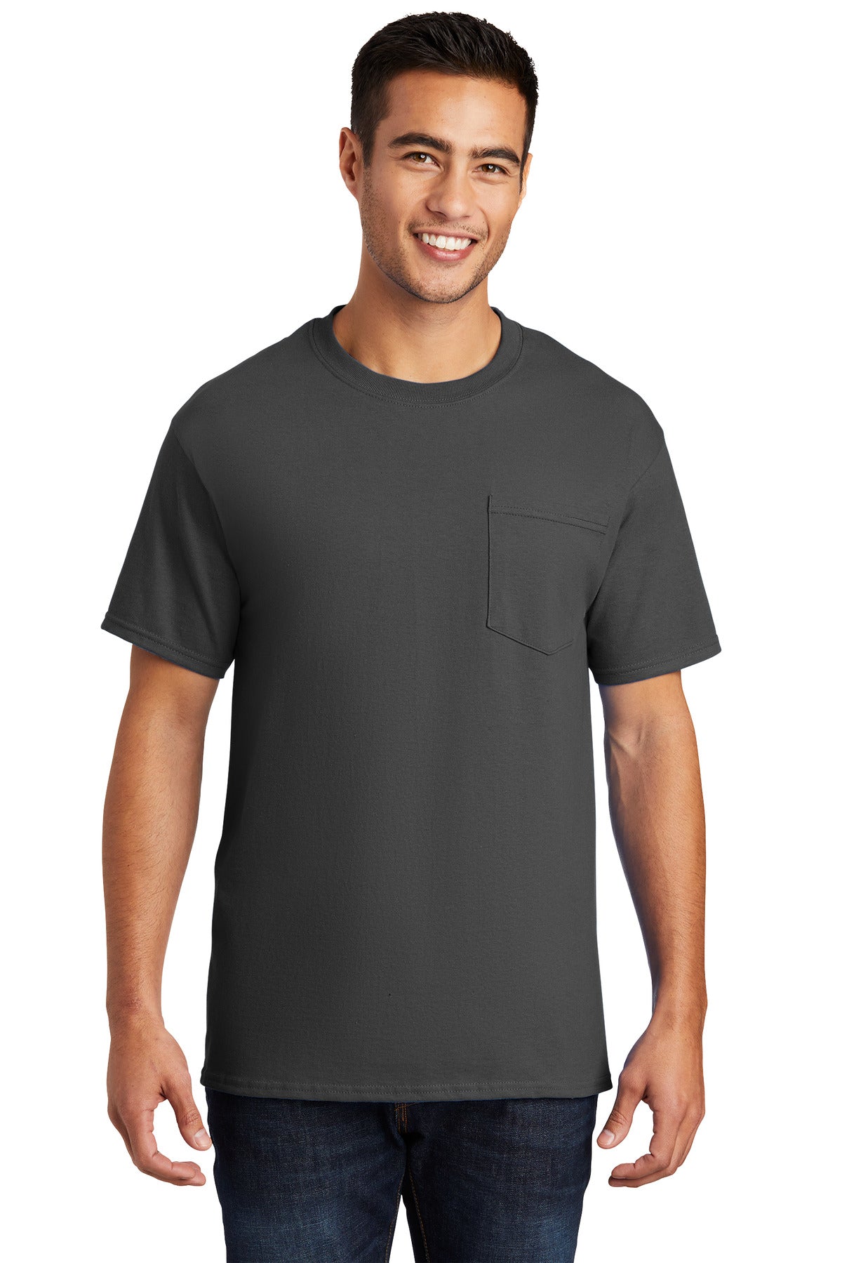 Port & Company® - Essential Pocket Tee. PC61P [Charcoal] - DFW Impression