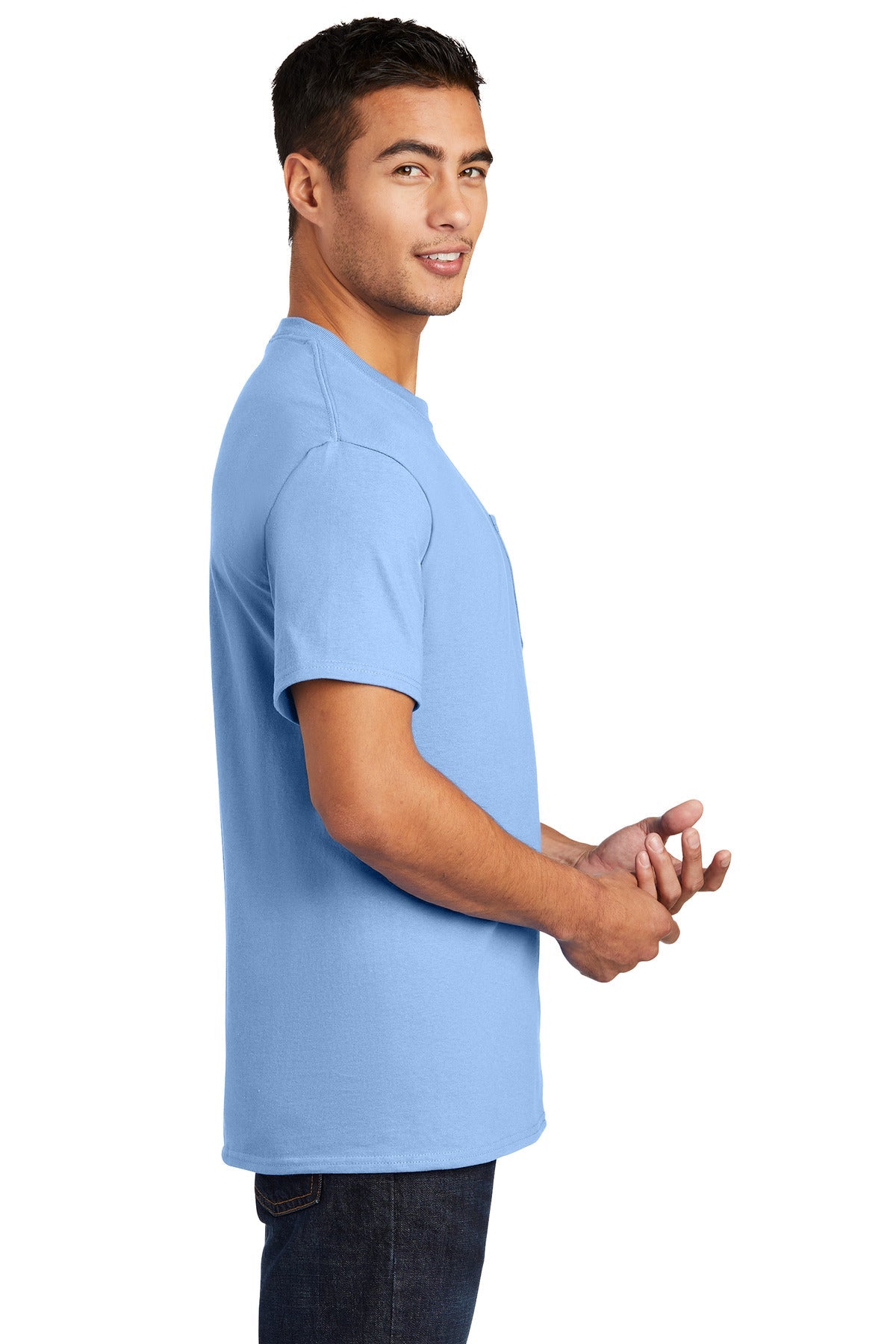 Port & Company® - Essential Pocket Tee. PC61P [Light Blue] - DFW Impression