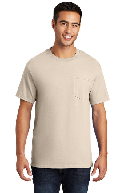 Port & Company® - Essential Pocket Tee. PC61P [Natural] - DFW Impression