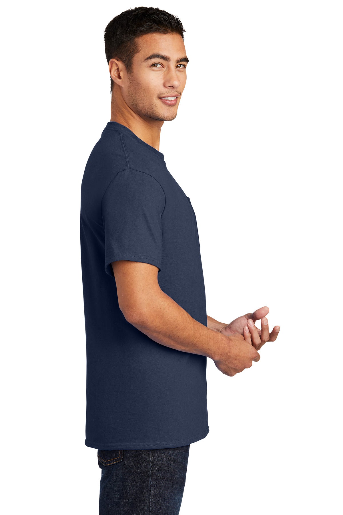 Port & Company® - Essential Pocket Tee. PC61P [Navy] - DFW Impression