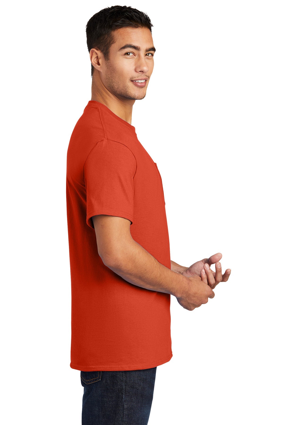 Port & Company® - Essential Pocket Tee. PC61P [Orange] - DFW Impression