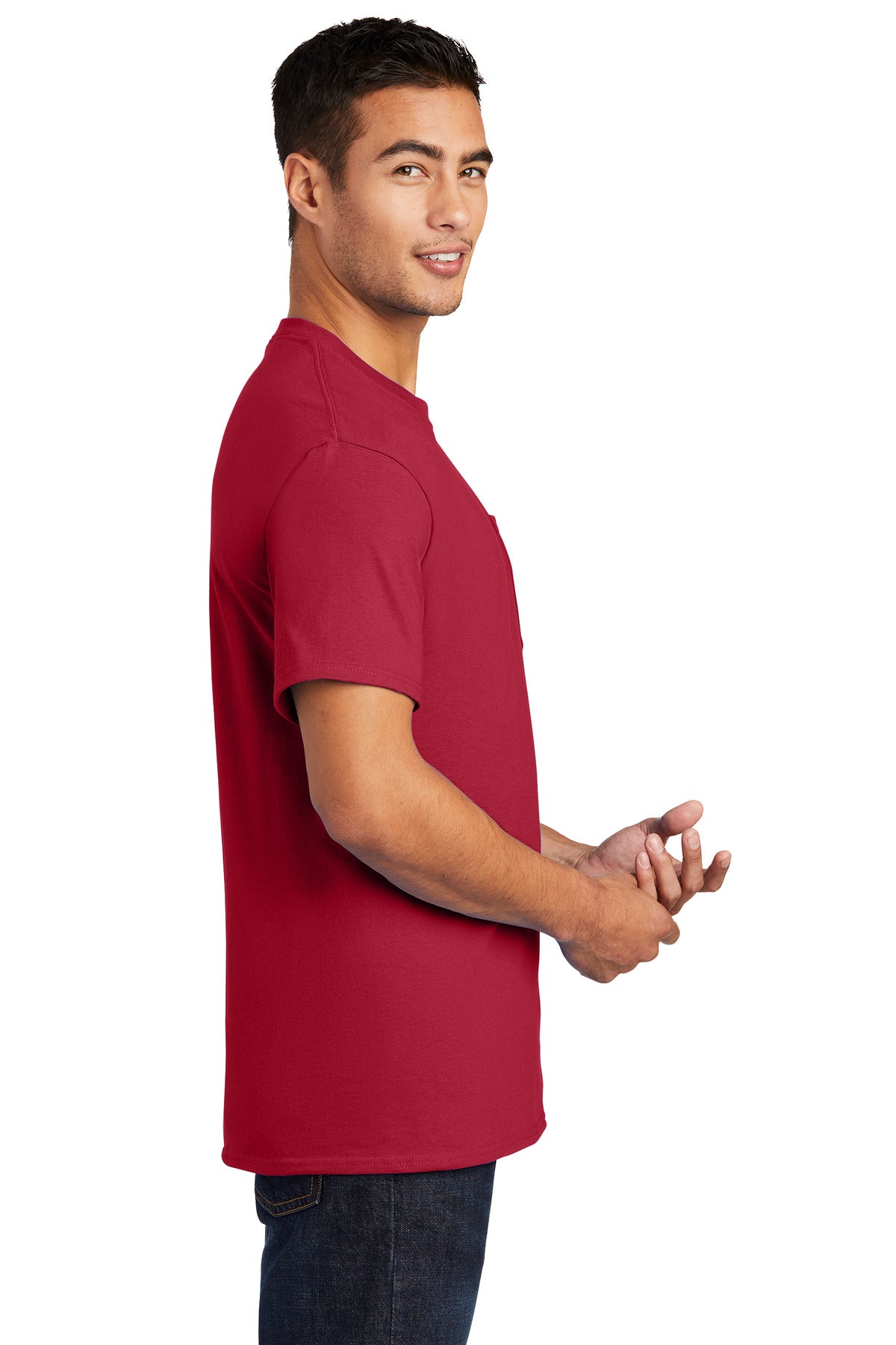 Port & Company® - Essential Pocket Tee. PC61P [Red] - DFW Impression