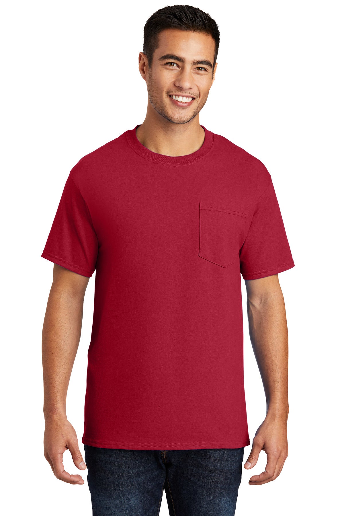 Port & Company® - Essential Pocket Tee. PC61P [Red] - DFW Impression