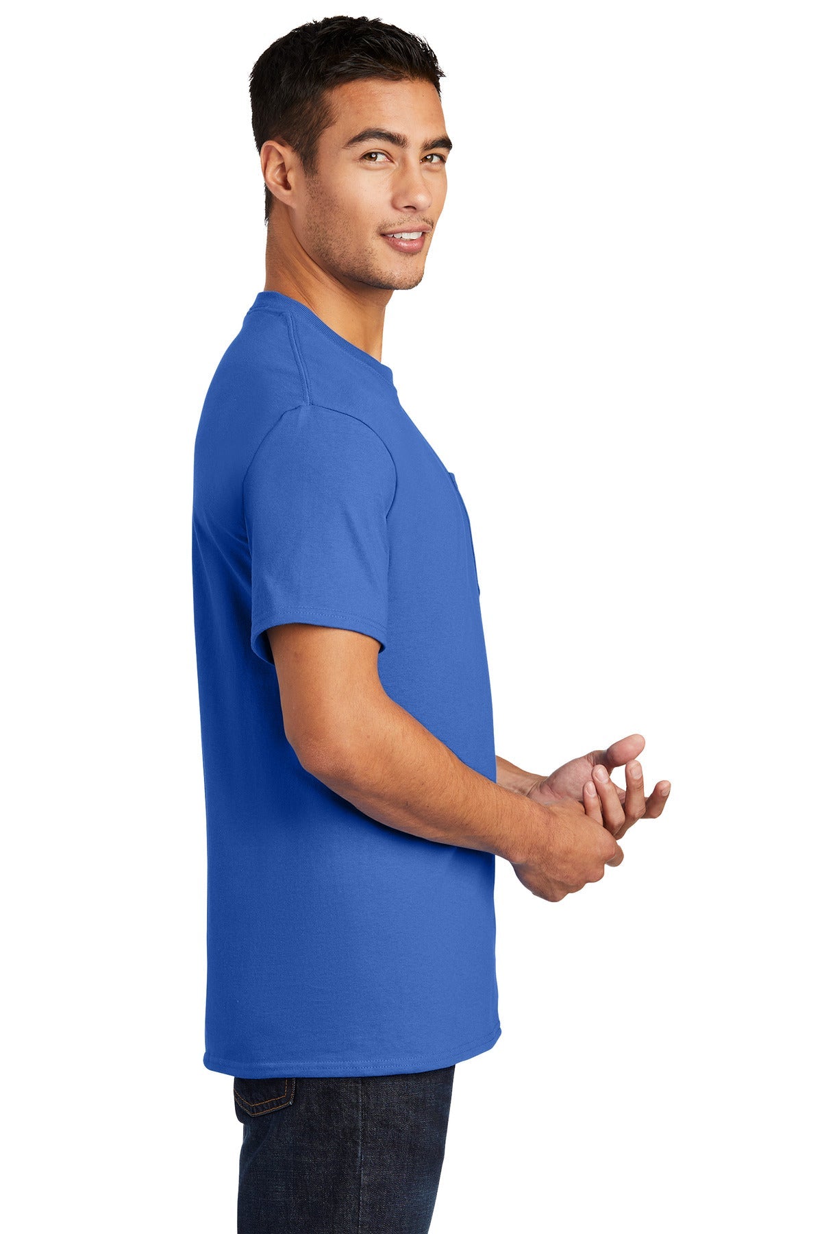 Port & Company® - Essential Pocket Tee. PC61P [Royal] - DFW Impression