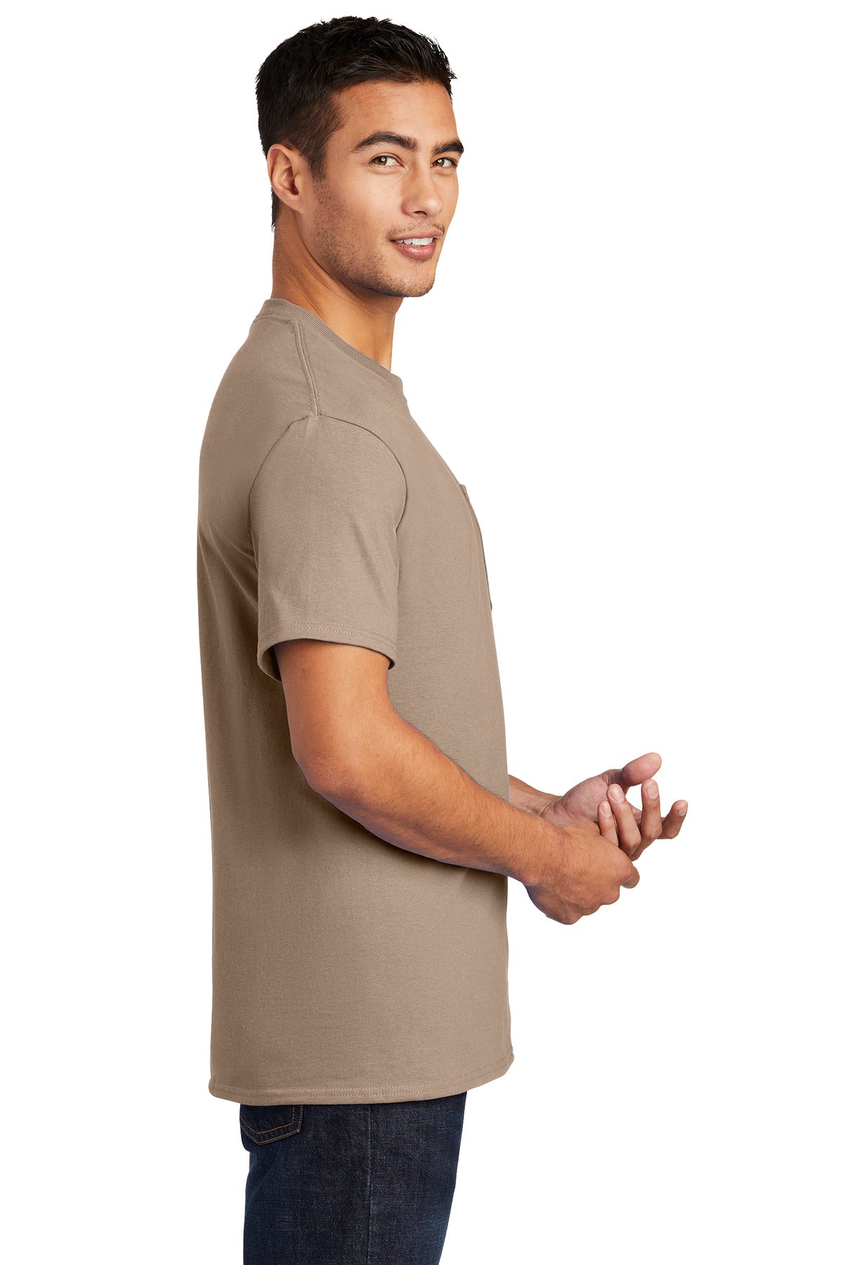 Port & Company® - Essential Pocket Tee. PC61P [Sand] - DFW Impression