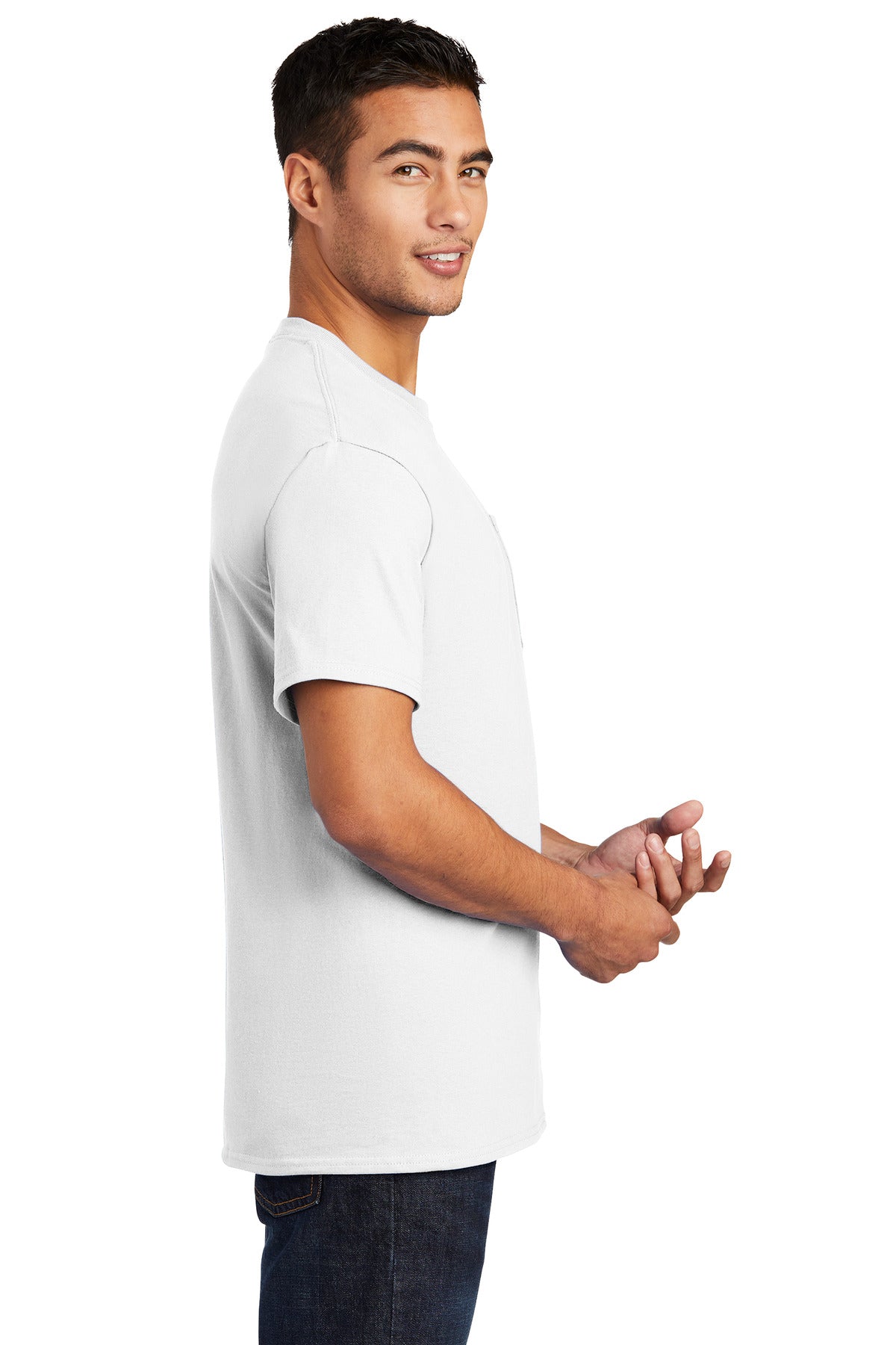 Port & Company® - Essential Pocket Tee. PC61P [White] - DFW Impression