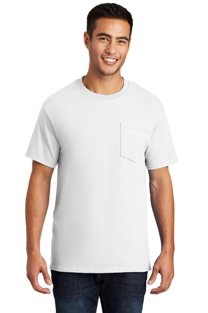 Port & Company® - Essential Pocket Tee. PC61P [White] - DFW Impression