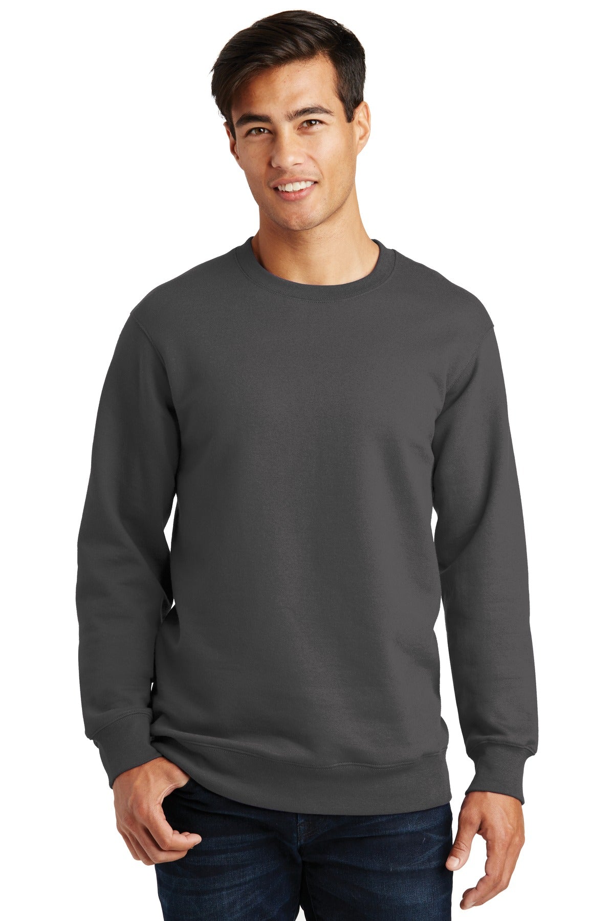 Port & Company® Fan Favorite Fleece Crewneck Sweatshirt. PC850 [Charcoal] - DFW Impression