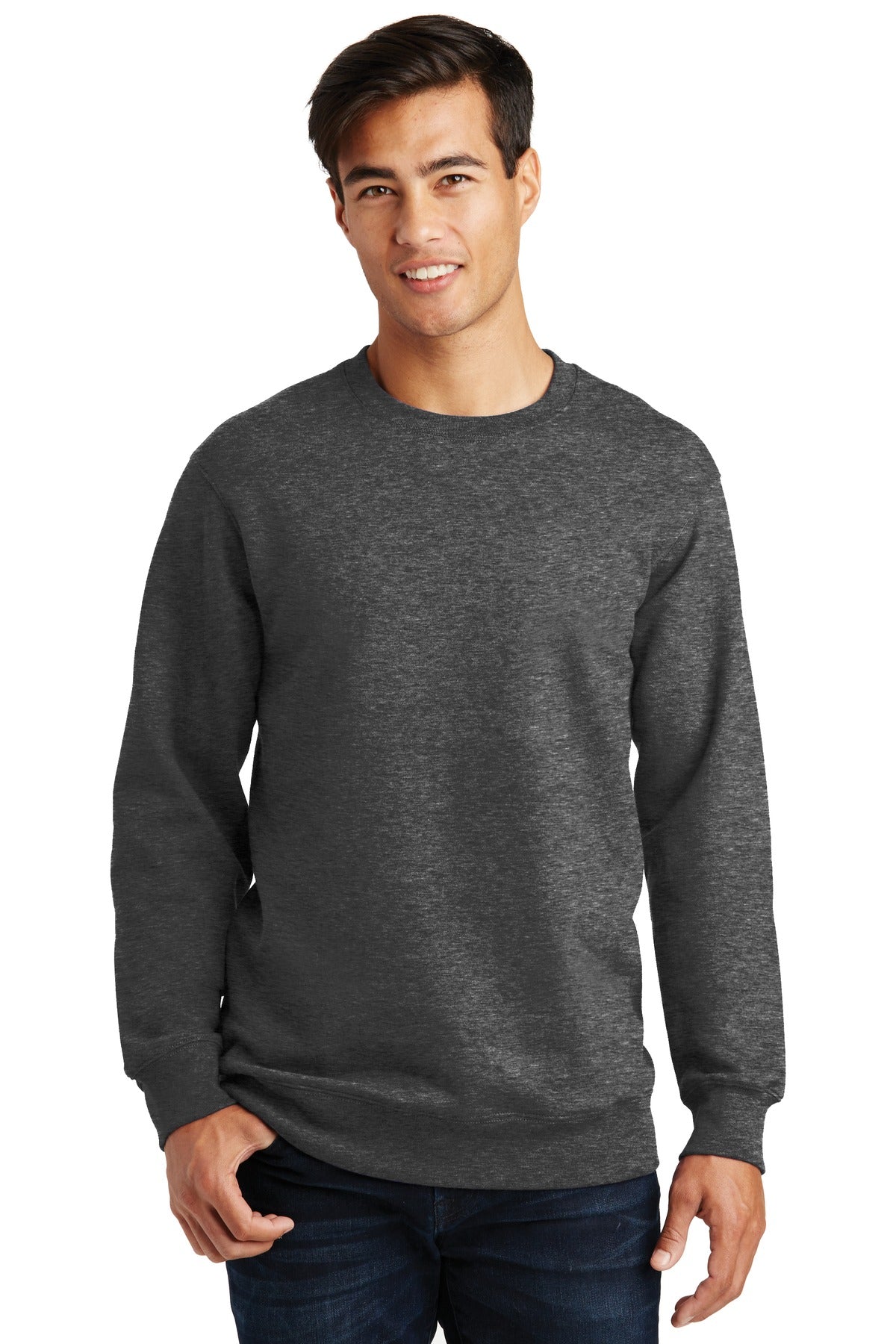 Port & Company® Fan Favorite Fleece Crewneck Sweatshirt. PC850 [Dark Heather Grey] - DFW Impression