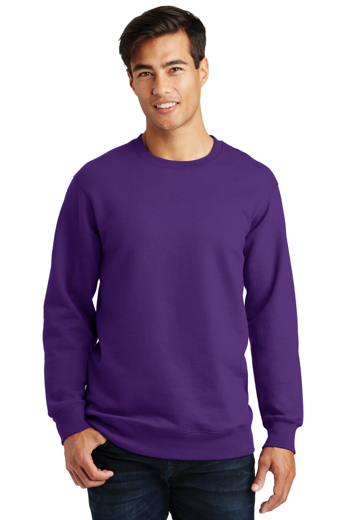 Port & Company® Fan Favorite Fleece Crewneck Sweatshirt. PC850 [Team Purple] - DFW Impression
