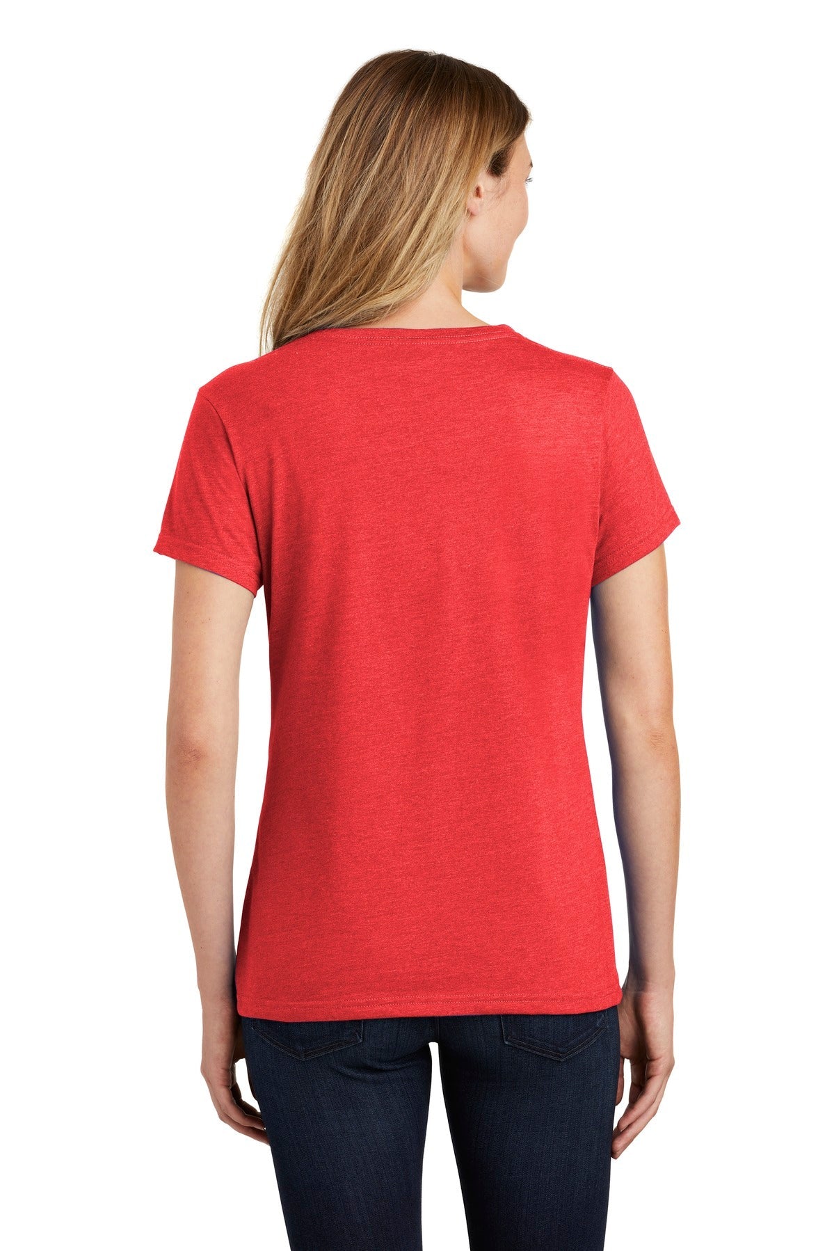 Port & Company ® Ladies Fan Favorite ™ Blend V-Neck Tee. LPC455V [Bright Red Heather] - DFW Impression