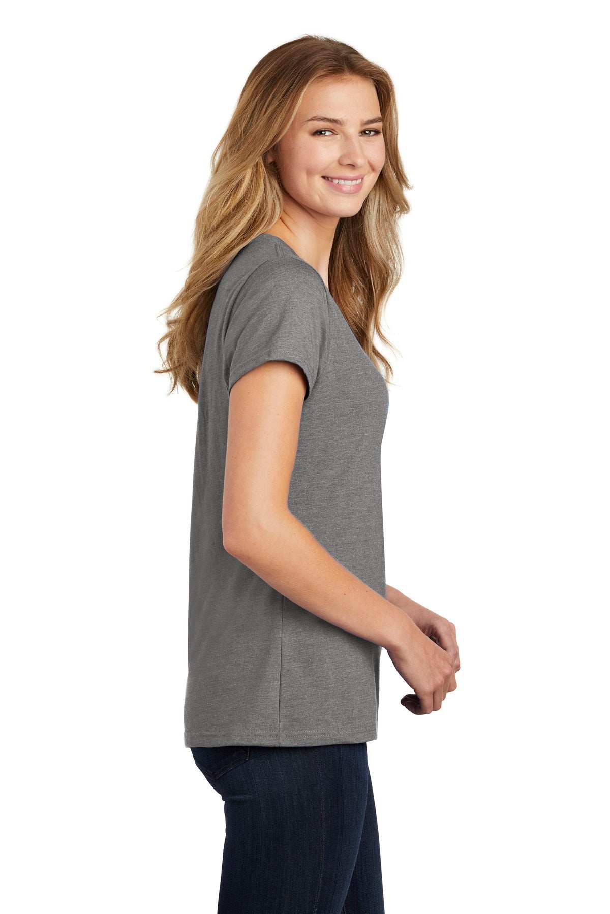 Port & Company ® Ladies Fan Favorite ™ Blend V-Neck Tee. LPC455V [Graphite Heather] - DFW Impression