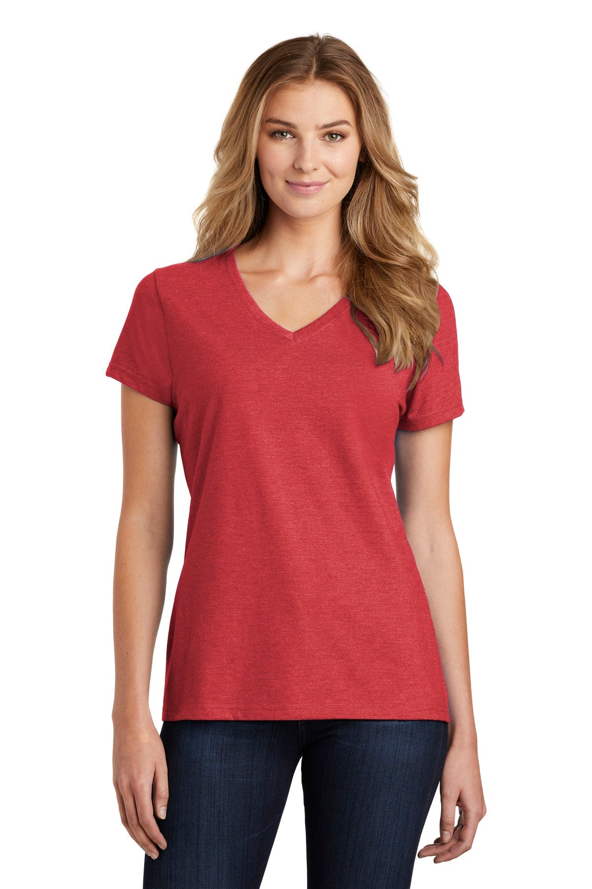 Port & Company ® Ladies Fan Favorite ™ Blend V-Neck Tee. LPC455V [Team Cardinal Heather] - DFW Impression