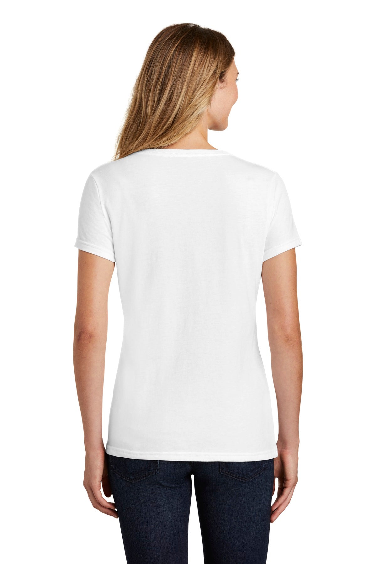 Port & Company ® Ladies Fan Favorite ™ Blend V-Neck Tee. LPC455V [White] - DFW Impression