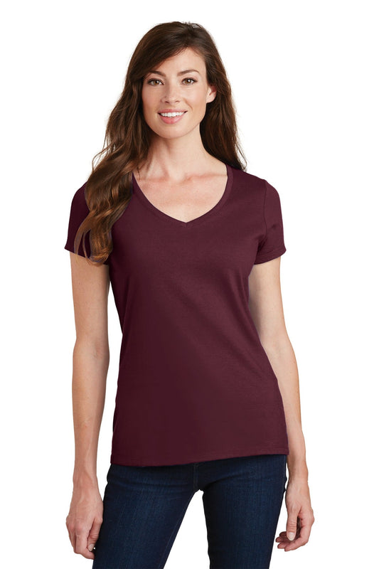 Port & Company® Ladies Fan Favorite V-Neck Tee. LPC450V [Athletic Maroon] - DFW Impression