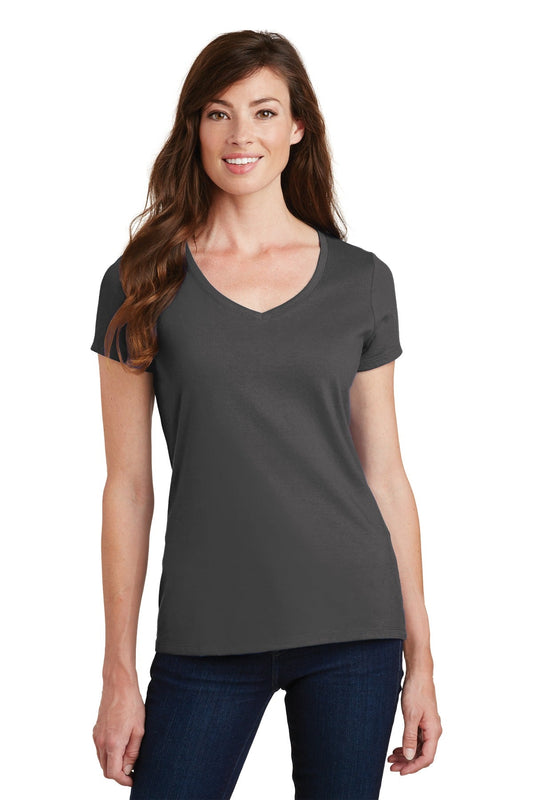 Port & Company® Ladies Fan Favorite V-Neck Tee. LPC450V [Charcoal] - DFW Impression