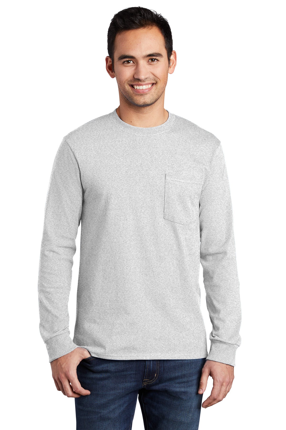 Port & Company® - Long Sleeve Essential Pocket Tee. PC61LSP - DFW Impression