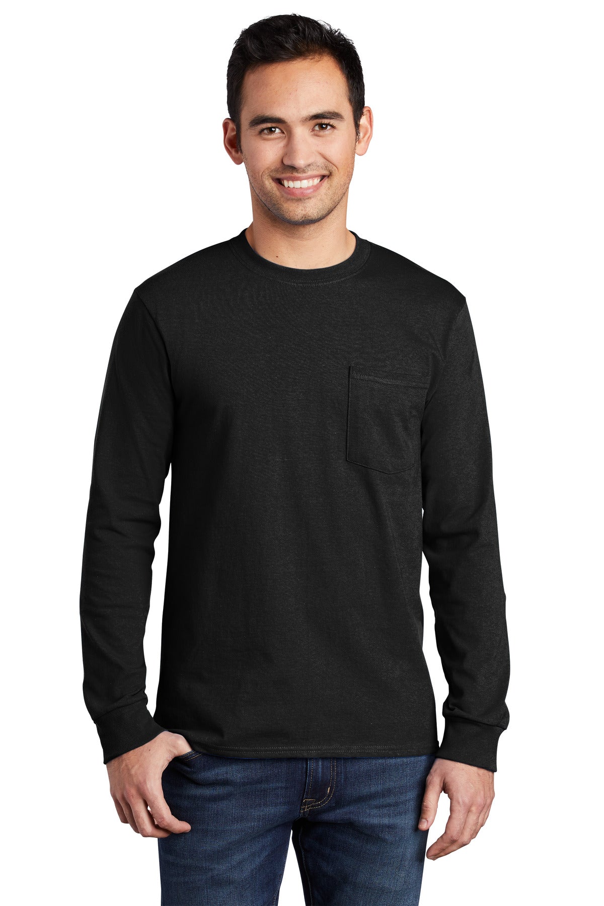 Port & Company® - Long Sleeve Essential Pocket Tee. PC61LSP - DFW Impression