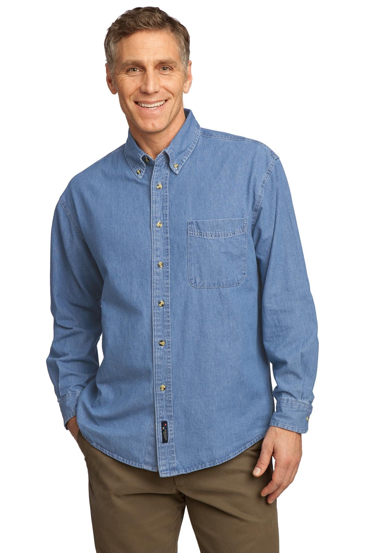 Port & Company® - Long Sleeve Value Denim Shirt. SP10 - DFW Impression