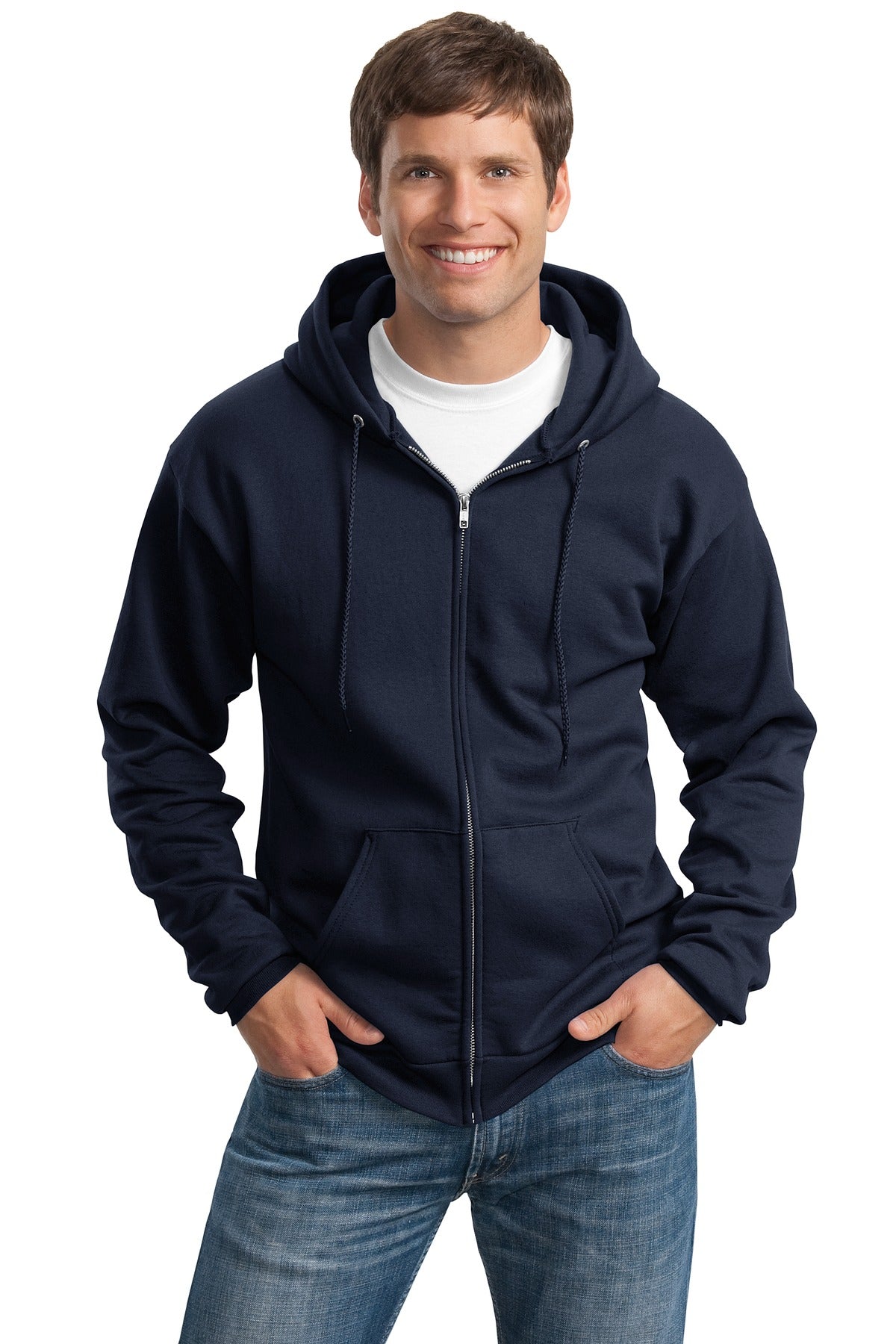Port & Company® Tall Essential Fleece Full-Zip Hooded Sweatshirt. PC90ZHT - DFW Impression
