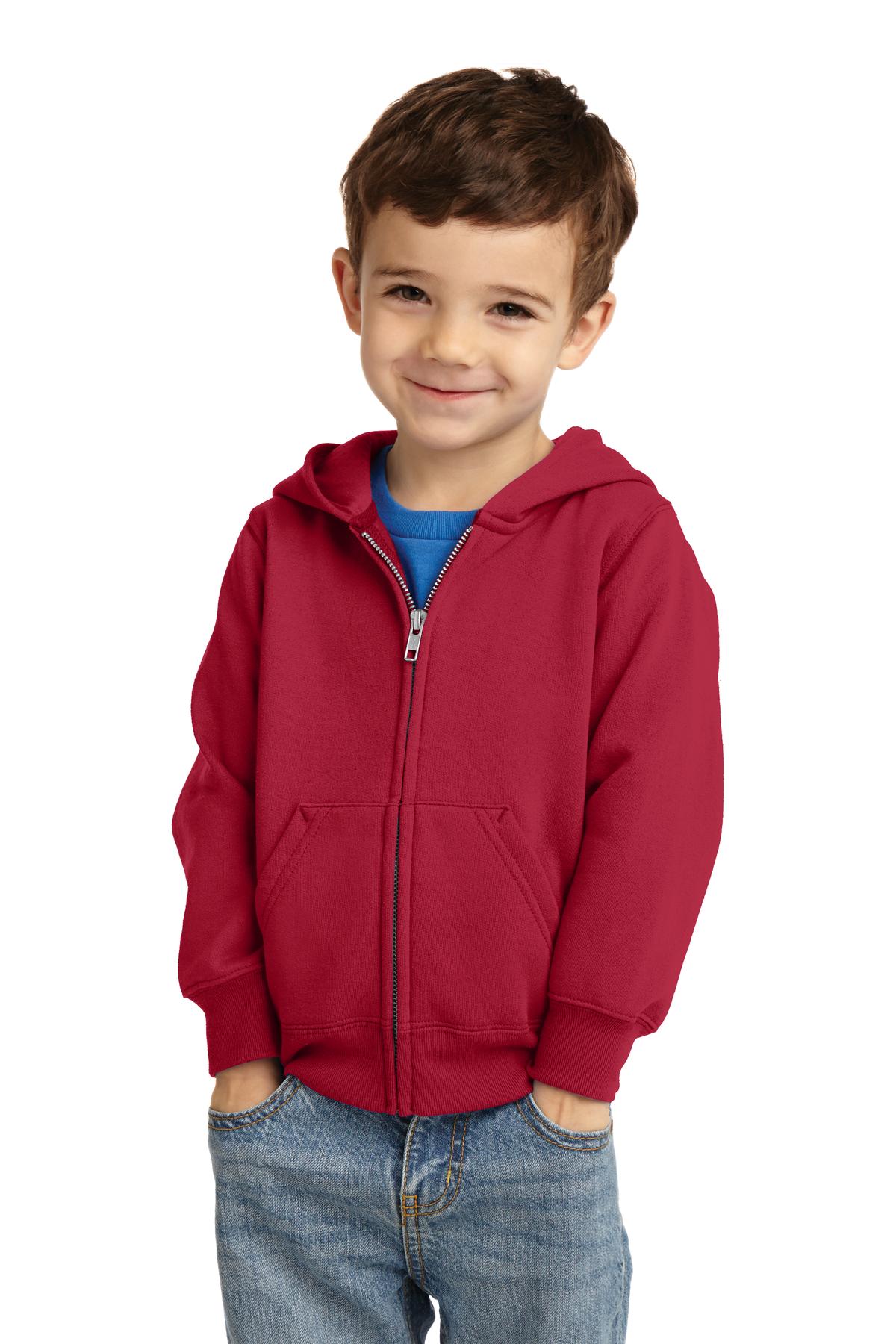 Port & Company® Toddler Core Fleece Full-Zip Hooded Sweatshirt. CAR78TZH - DFW Impression