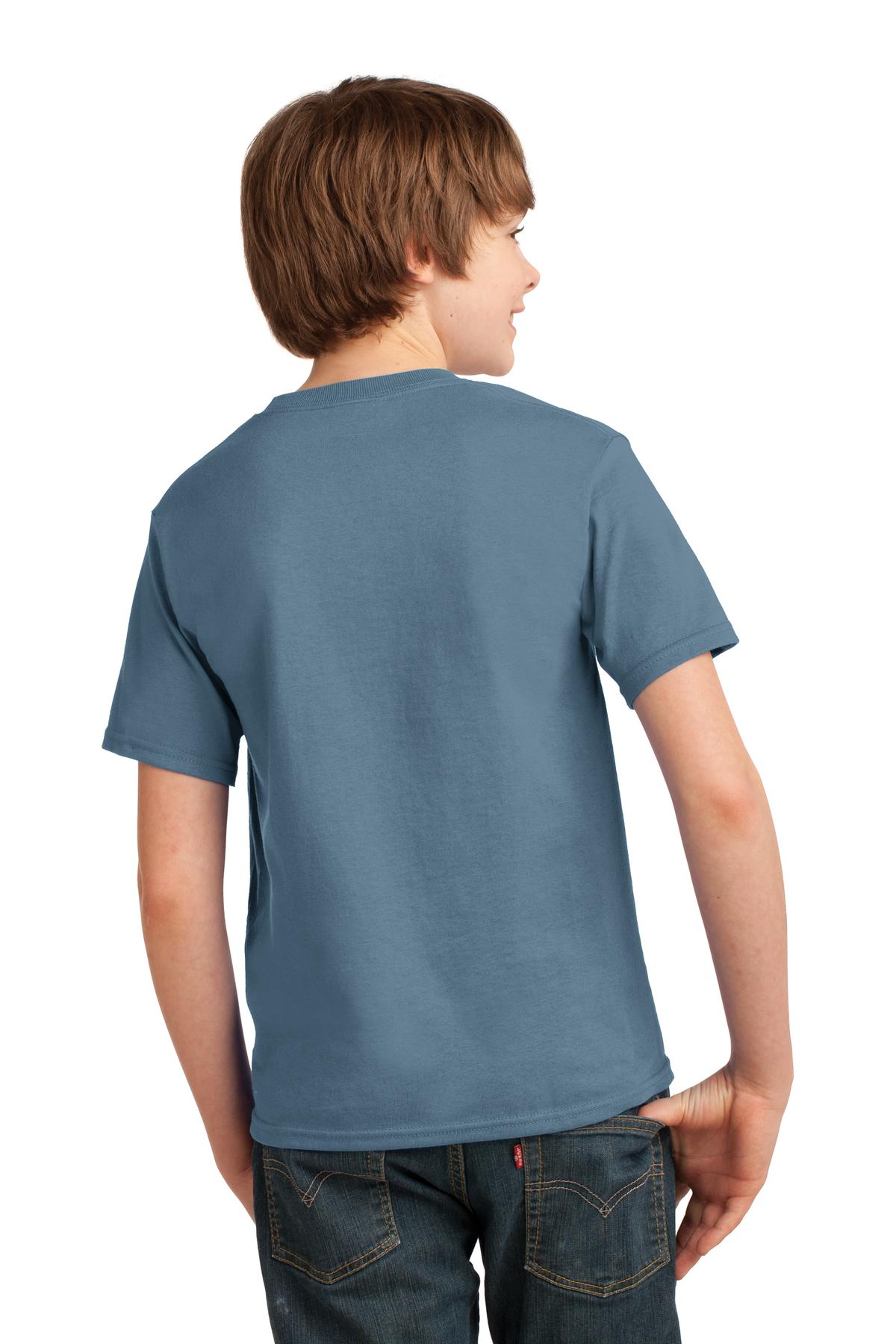 Port & Company® - Youth Essential Tee. PC61Y [Stonewashed Blue] - DFW Impression