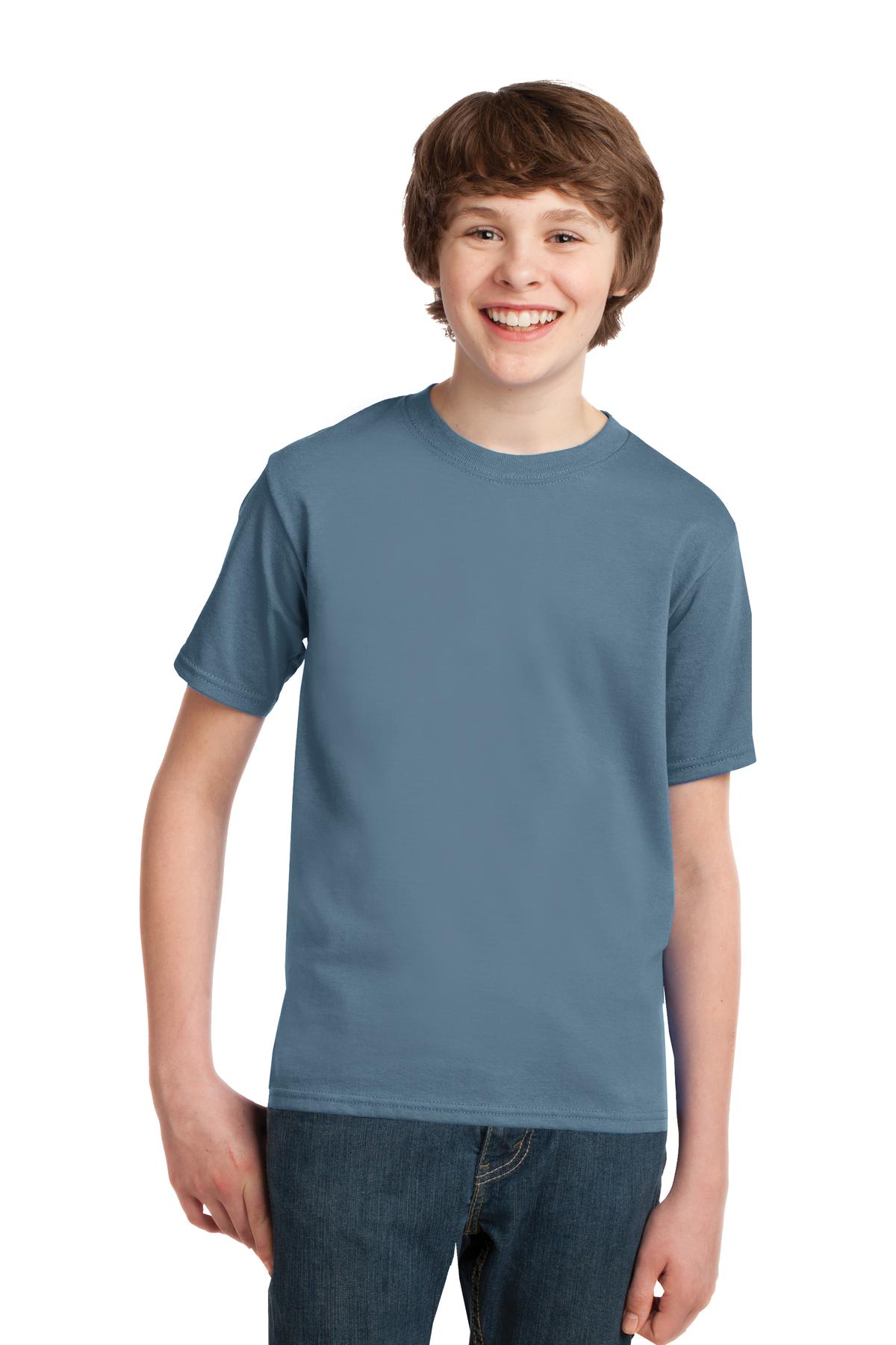 Port & Company® - Youth Essential Tee. PC61Y [Stonewashed Blue] - DFW Impression