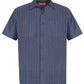 Red Kap® Long Size, Short Sleeve Striped Industrial Work Shirt. CS20LONG - DFW Impression