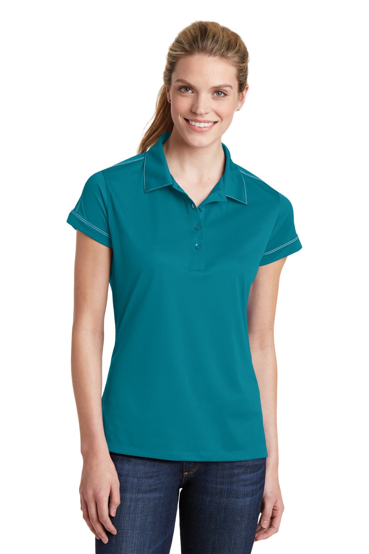 Sport-Tek® Ladies Contrast Stitch Micropique Sport-Wick® Polo. LST659 - DFW Impression