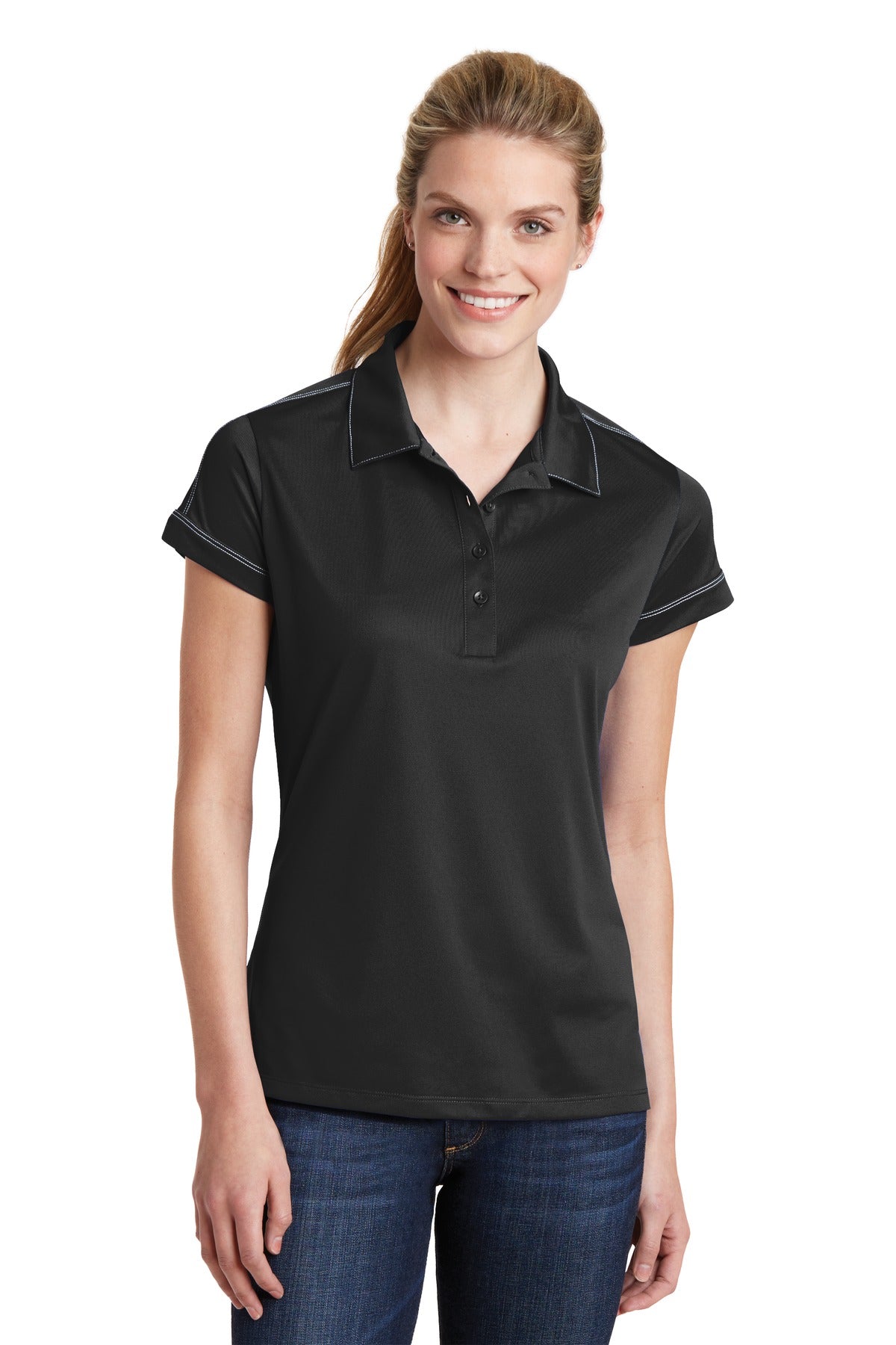 Sport-Tek® Ladies Contrast Stitch Micropique Sport-Wick® Polo. LST659 - DFW Impression